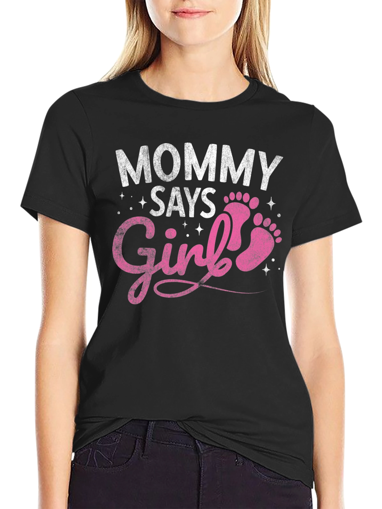 Mommy Says Girl T-Shirt - Baby Announcement