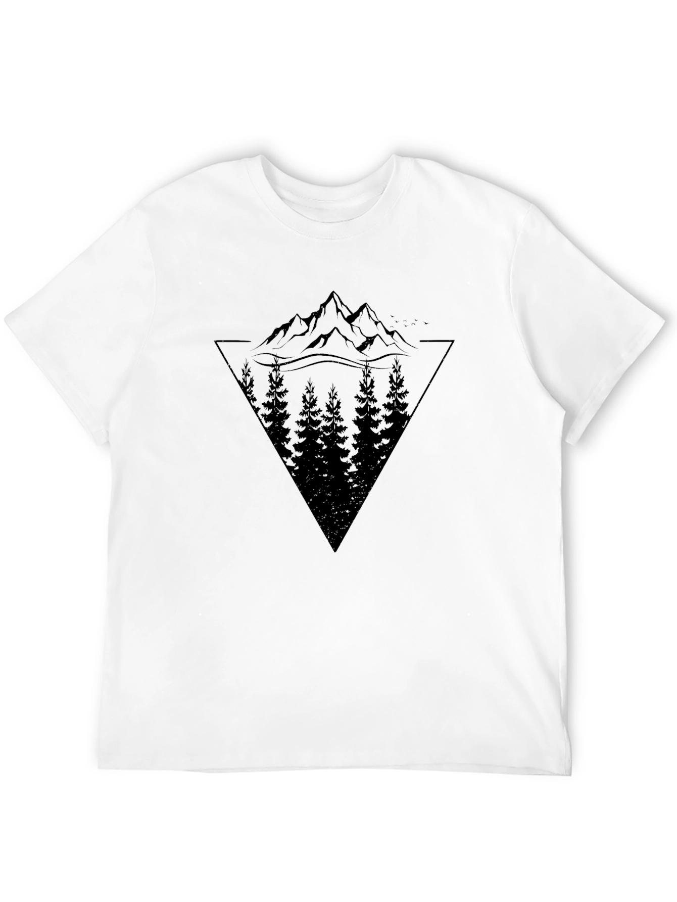Mountain & Trees Graphic Black T-Shirt