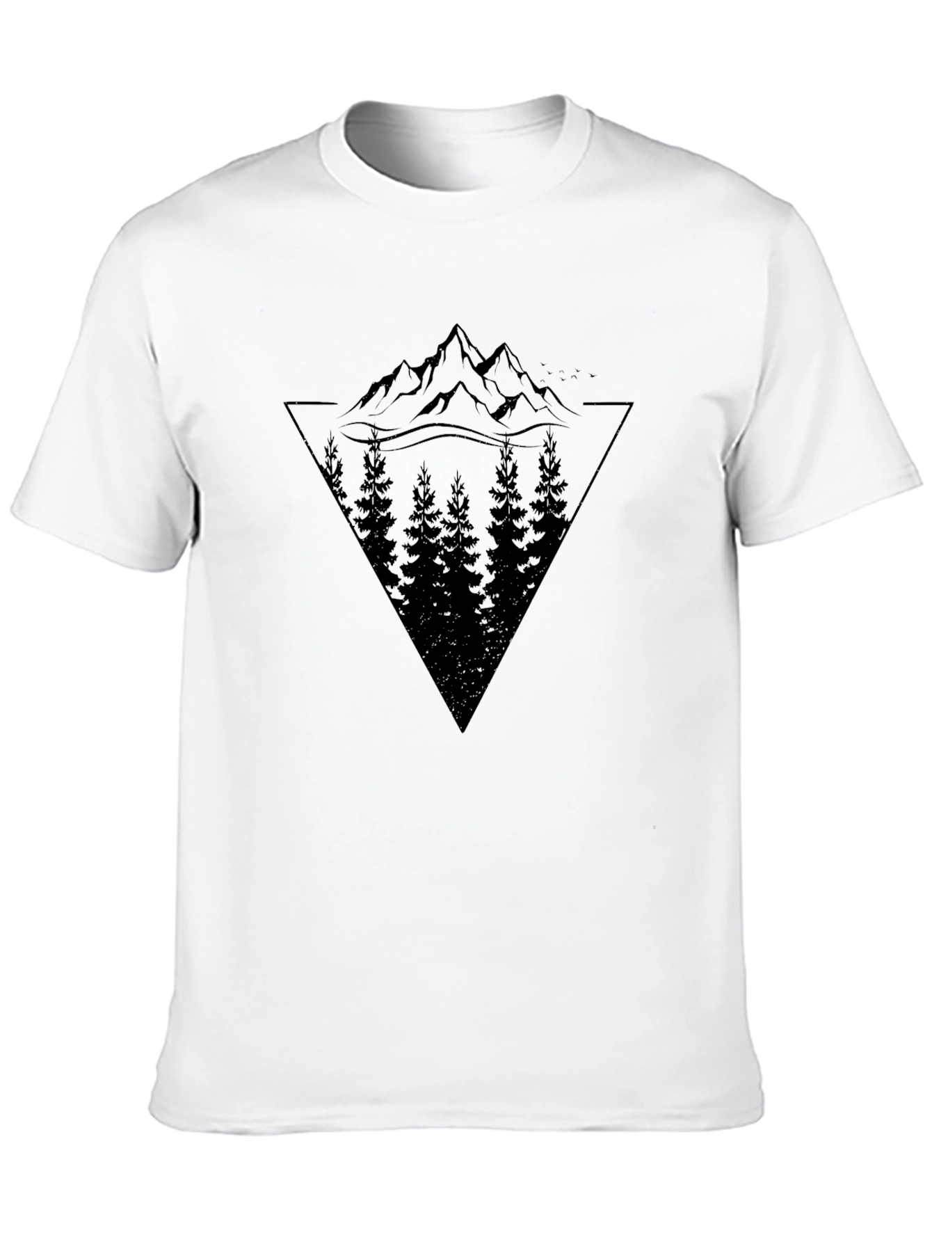 Mountain & Trees Graphic Black T-Shirt