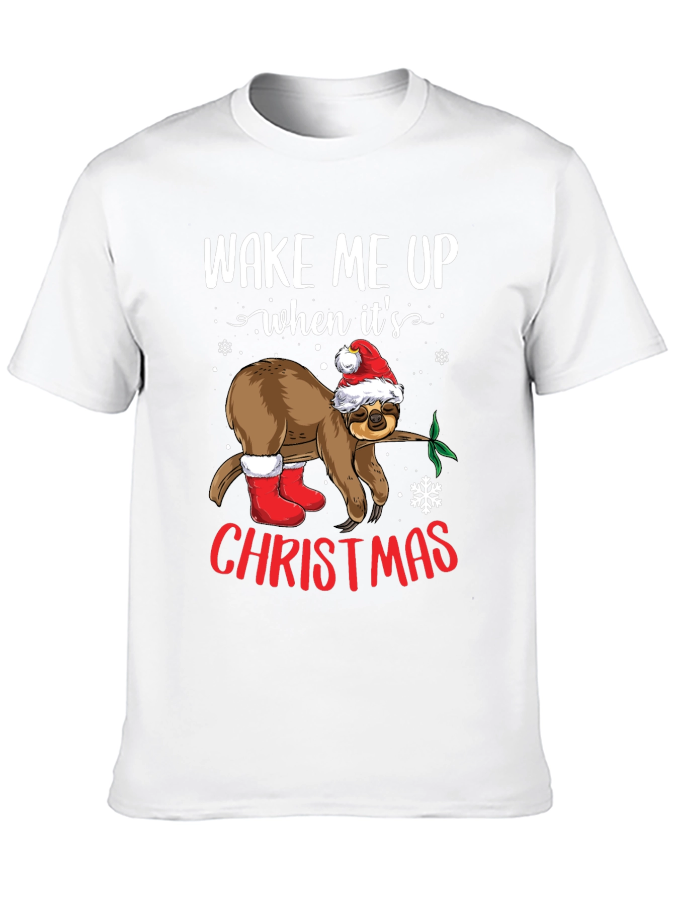 Wake Me Up When Its Christmas Sloth Tee