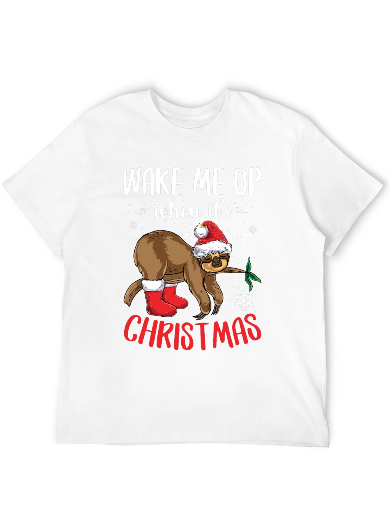 Wake Me Up When Its Christmas Sloth Tee