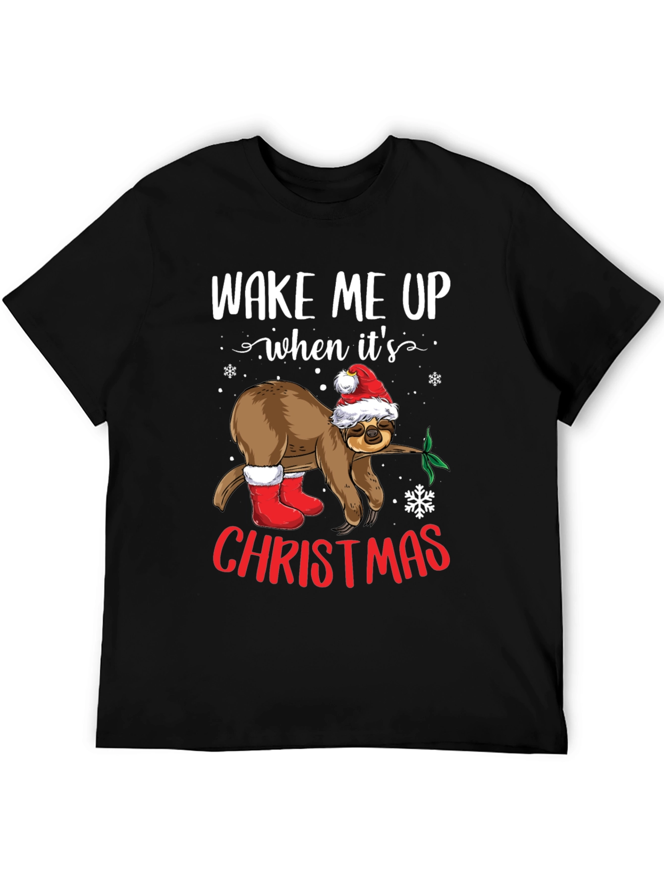 Wake Me Up When Its Christmas Sloth Tee