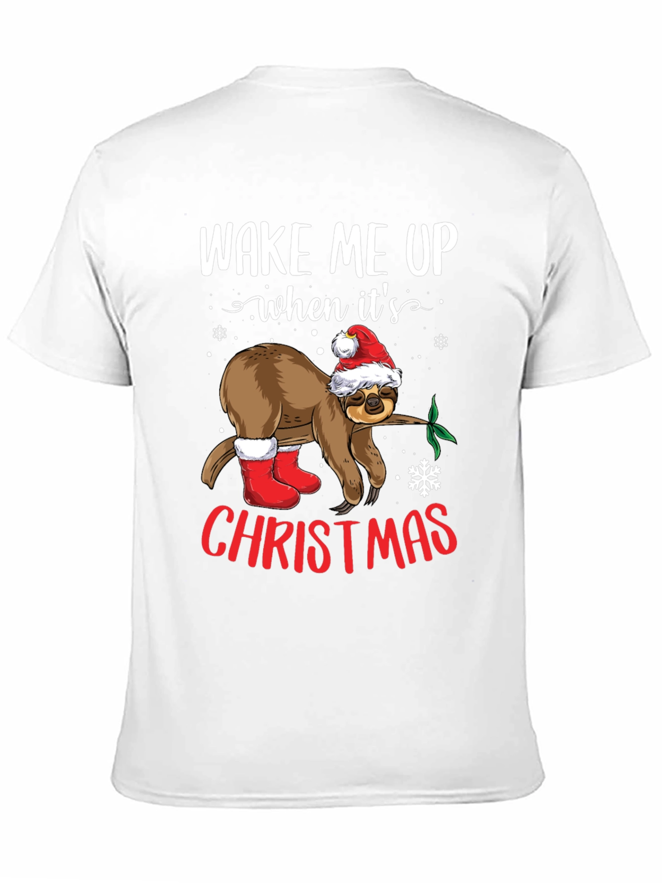 Wake Me Up When Its Christmas Sloth Tee