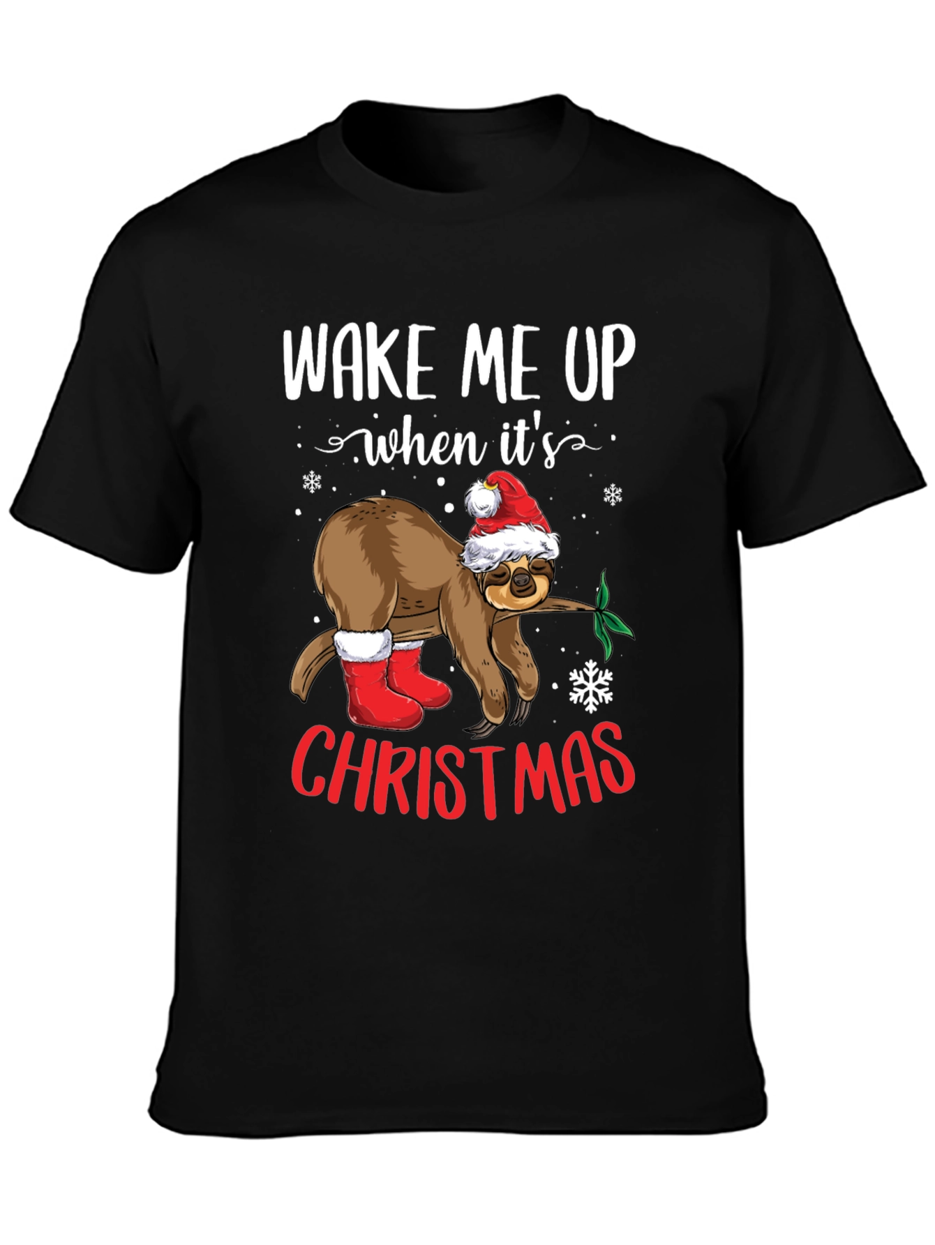 Wake Me Up When Its Christmas Sloth Tee