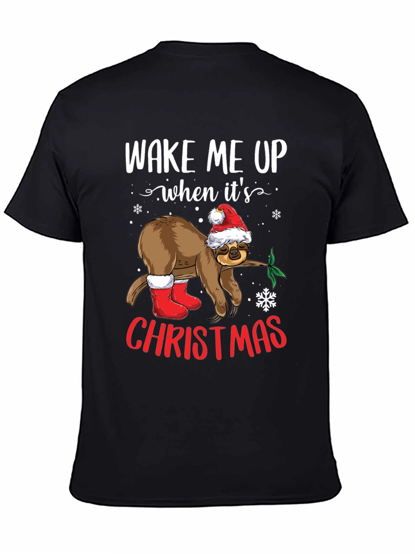 Wake Me Up When Its Christmas Sloth Tee