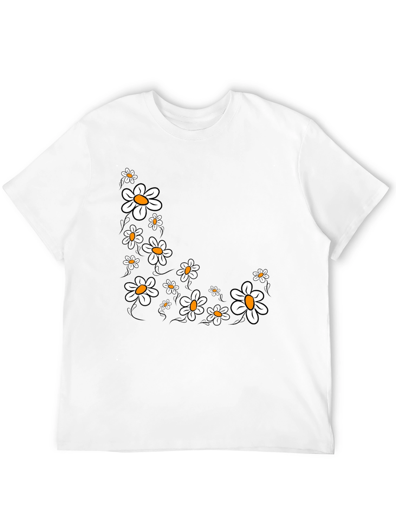 Daisy Graphic Print Black T-Shirt