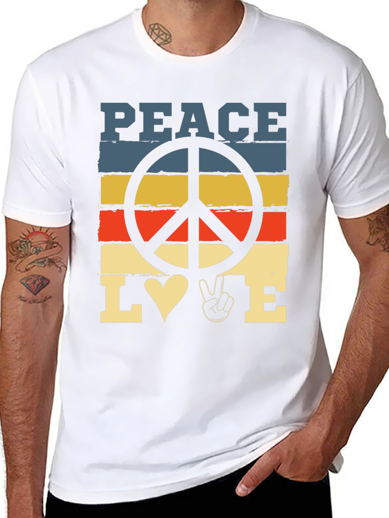 Peace Love T-Shirt - Retro Graphic Tee
