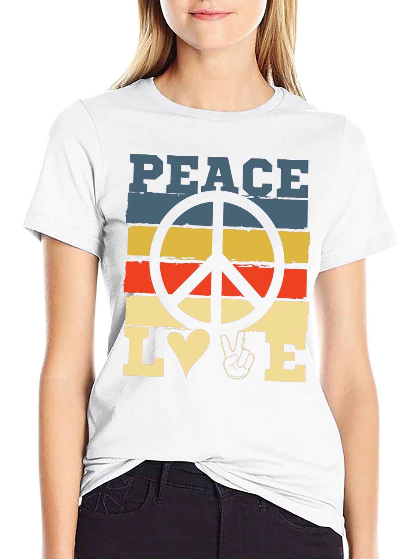 Peace Love T-Shirt - Retro Graphic Tee