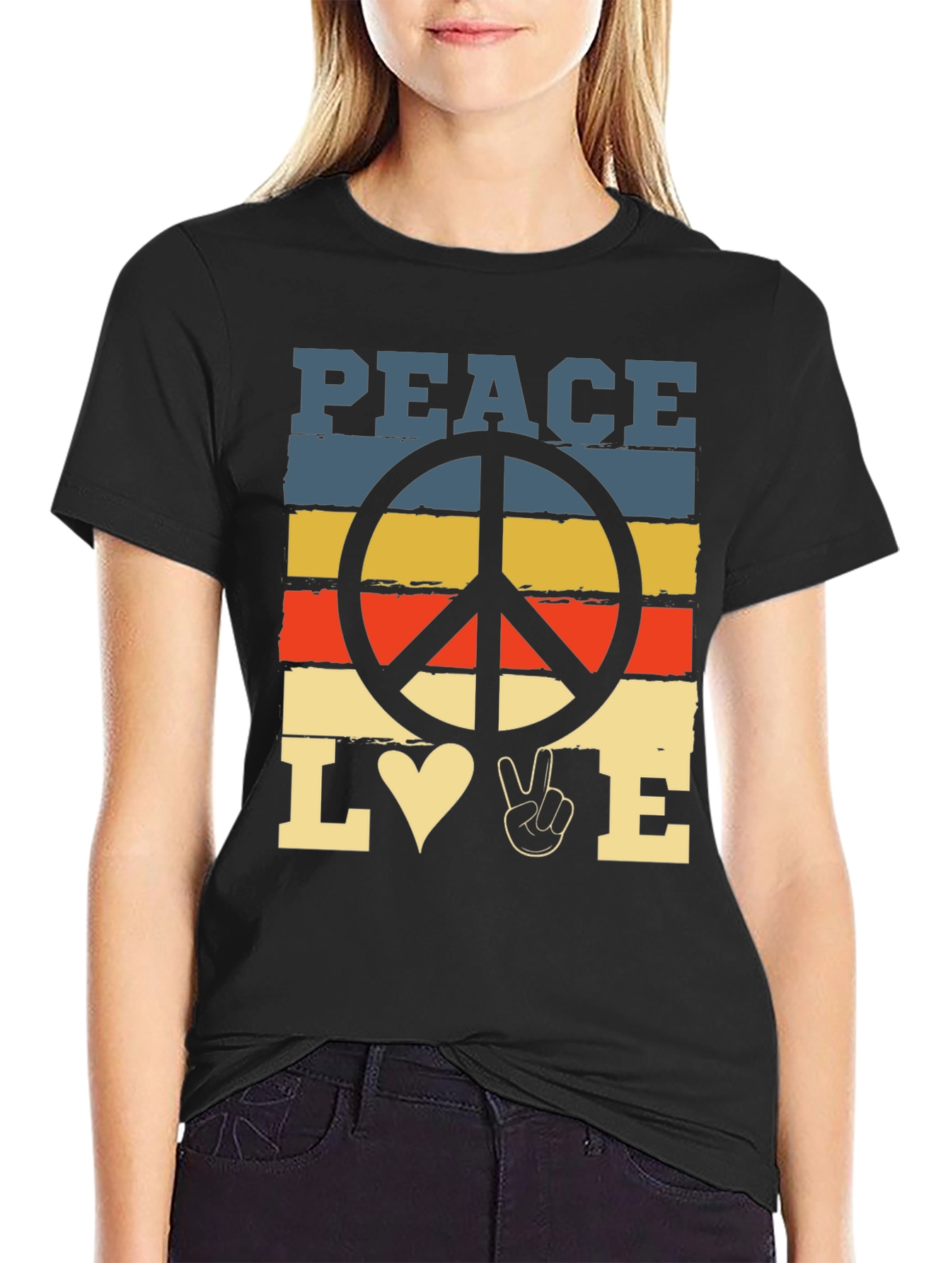 Peace Love T-Shirt - Retro Graphic Tee