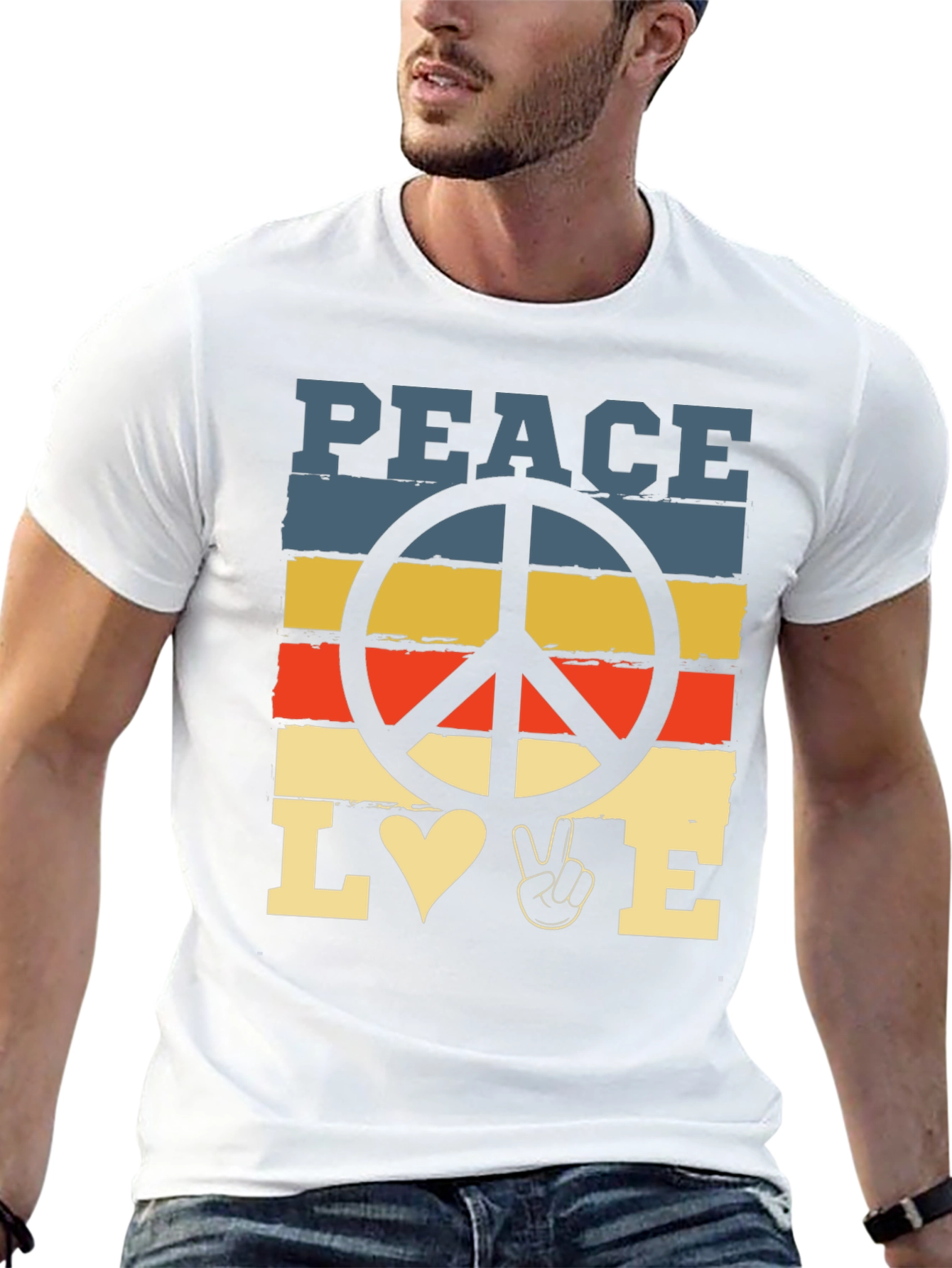 Peace Love T-Shirt - Retro Graphic Tee
