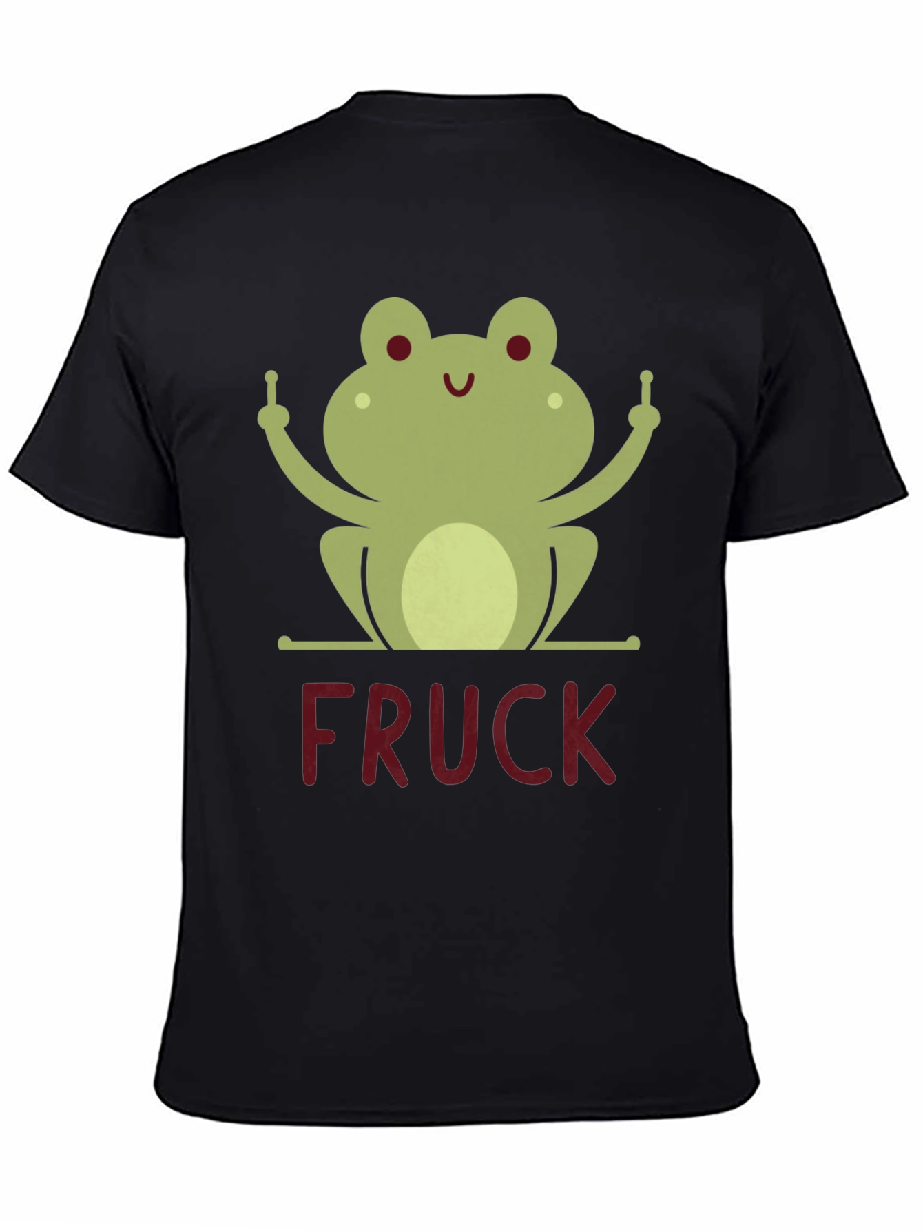 Funny Frog Middle Finger FRUCK Graphic T-Shirt