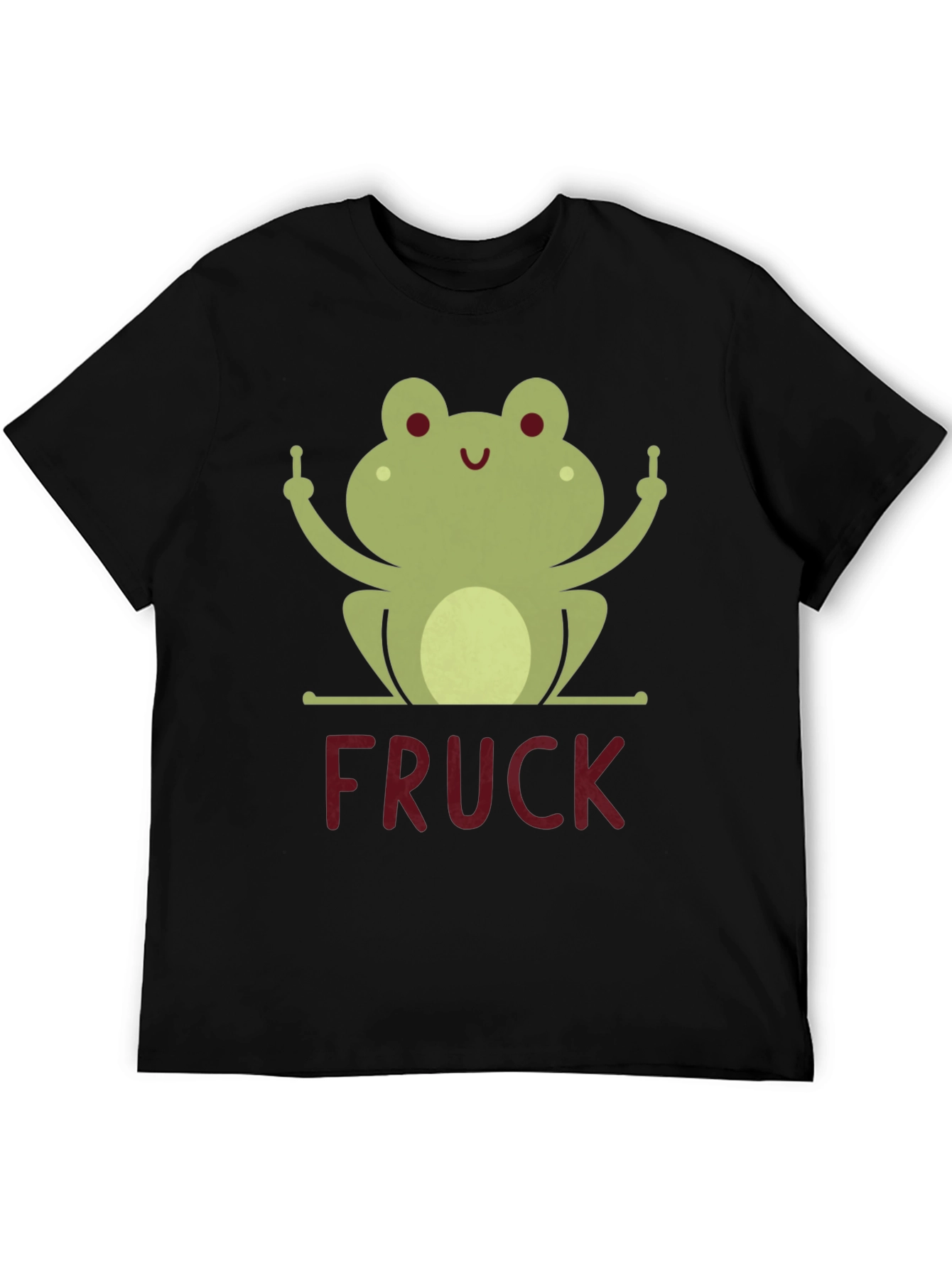 Funny Frog Middle Finger FRUCK Graphic T-Shirt