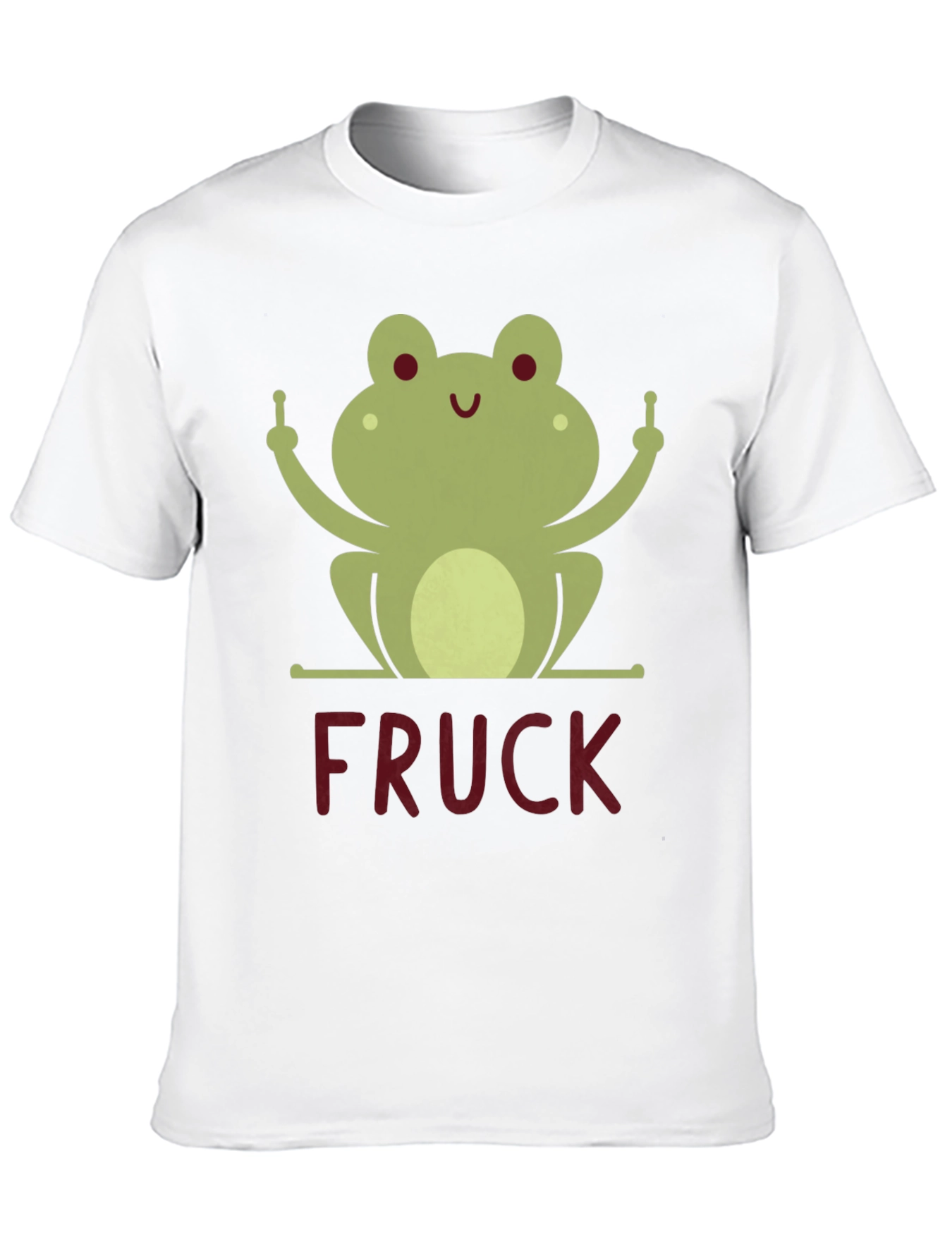 Funny Frog Middle Finger FRUCK Graphic T-Shirt