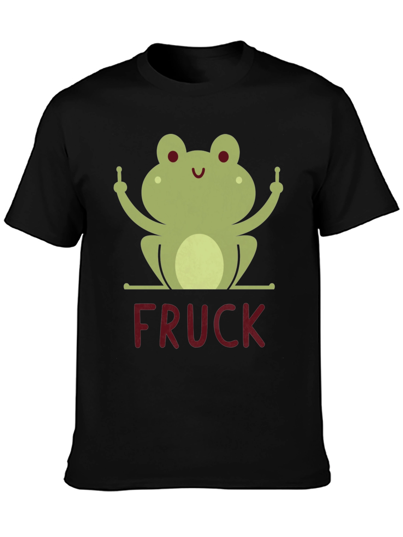 Funny Frog Middle Finger FRUCK Graphic T-Shirt