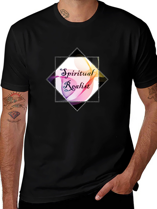 Spiritual Realist Graphic Tee - Black Cotton Shirt