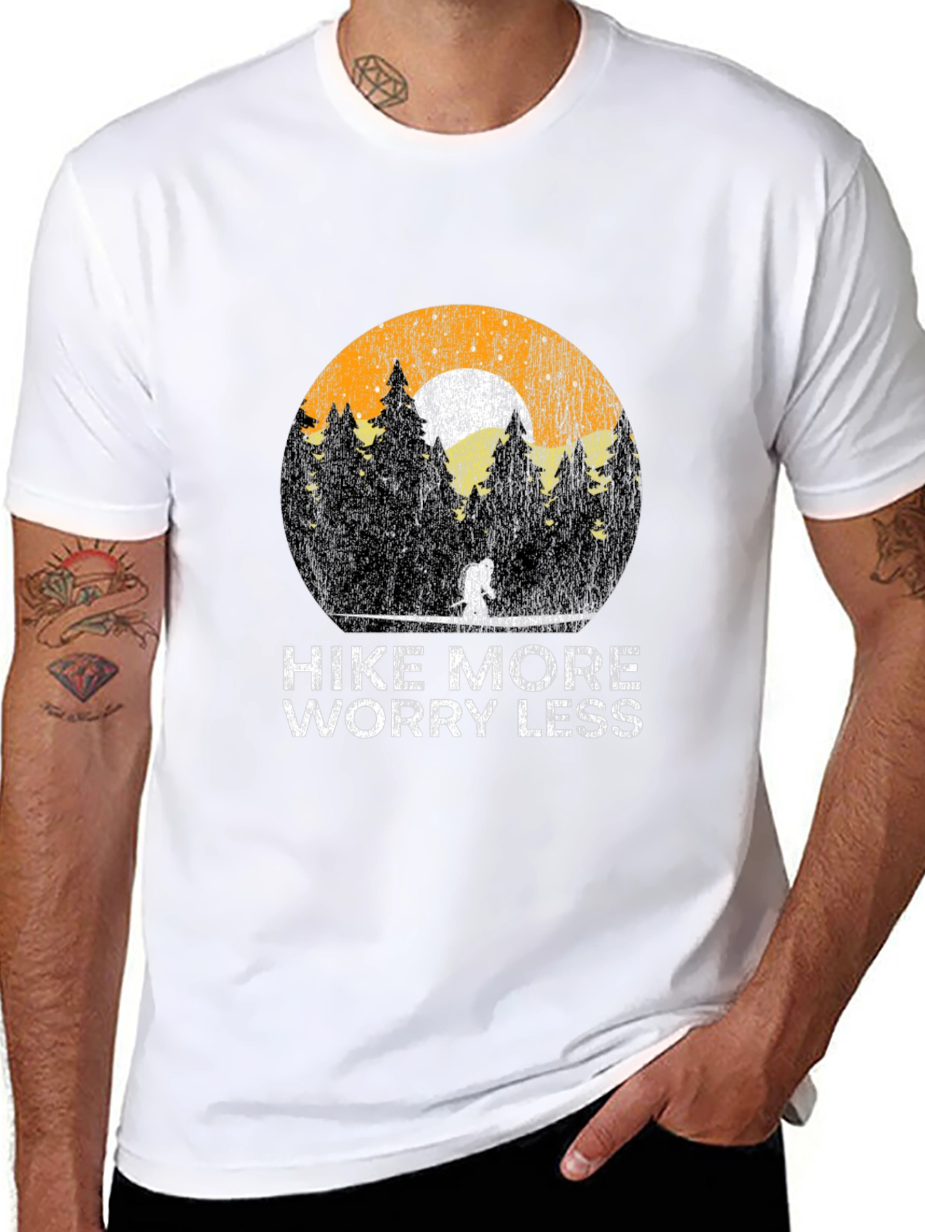 Hike More Worry Less Black T-Shirt