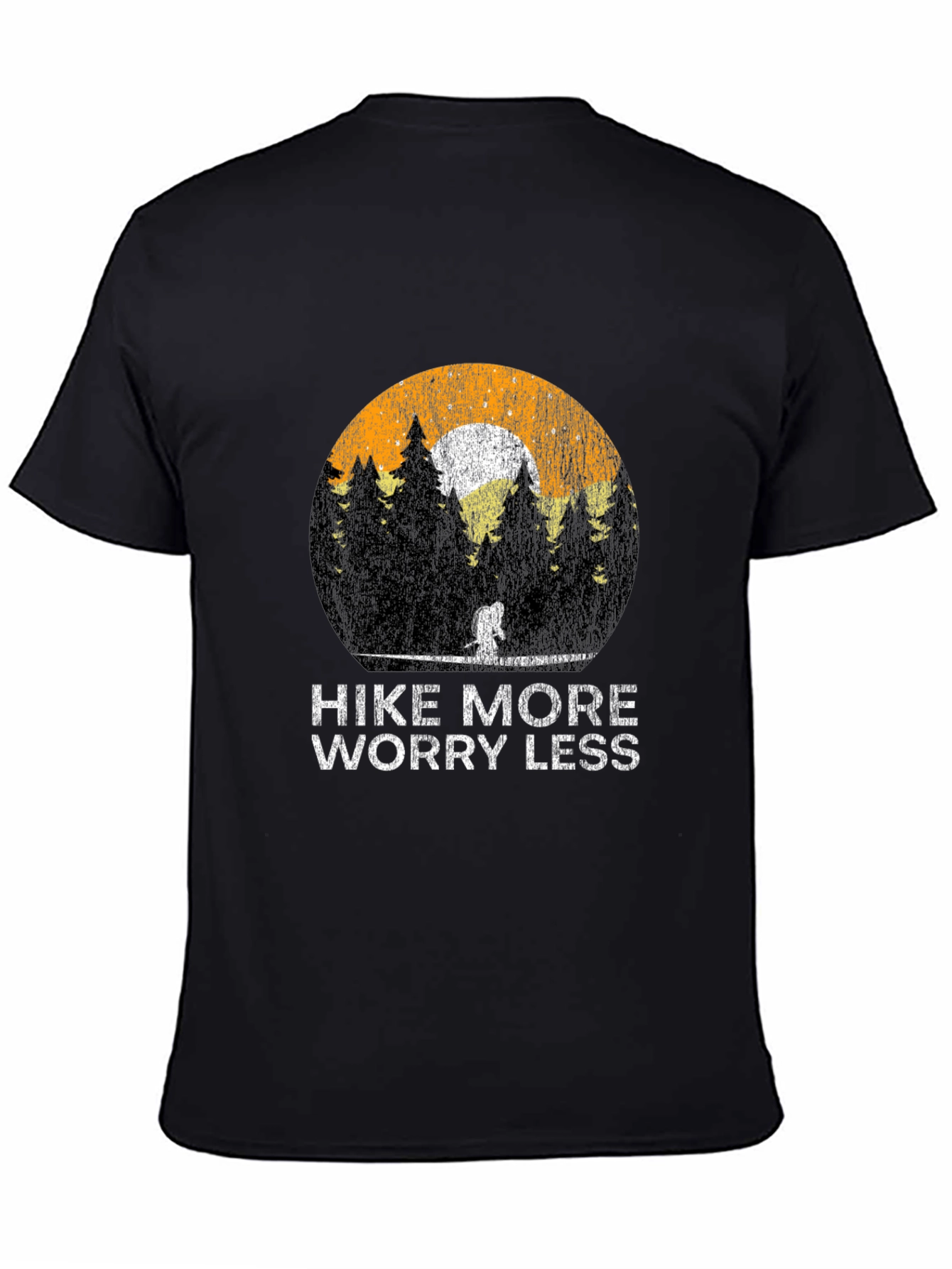 Hike More Worry Less Black T-Shirt