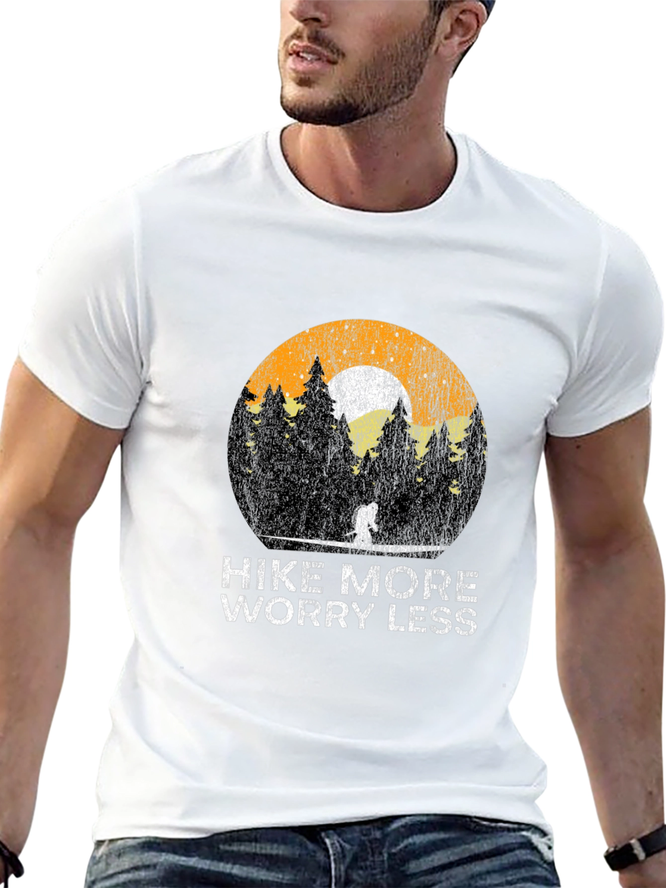 Hike More Worry Less Black T-Shirt