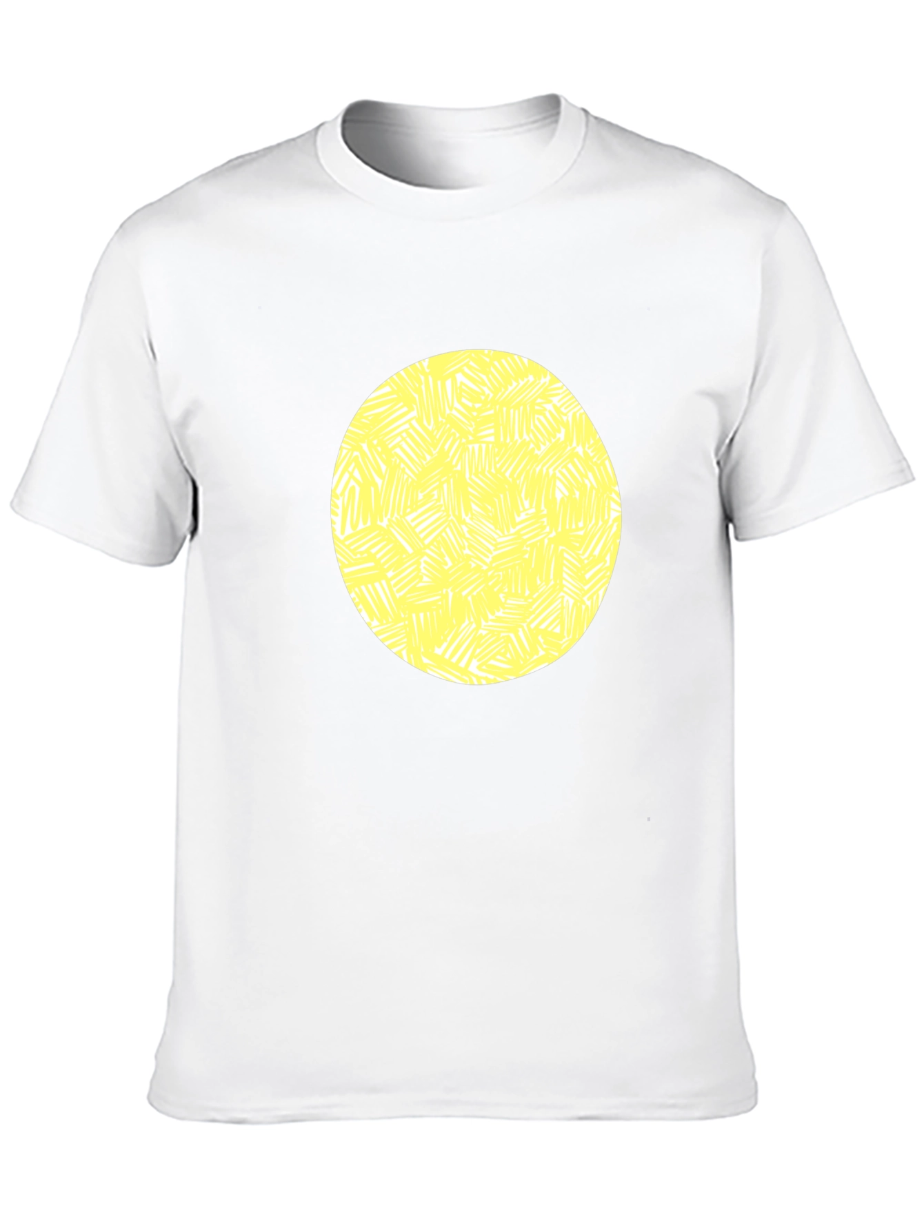 Abstract Yellow Circle Graphic Black T-Shirt