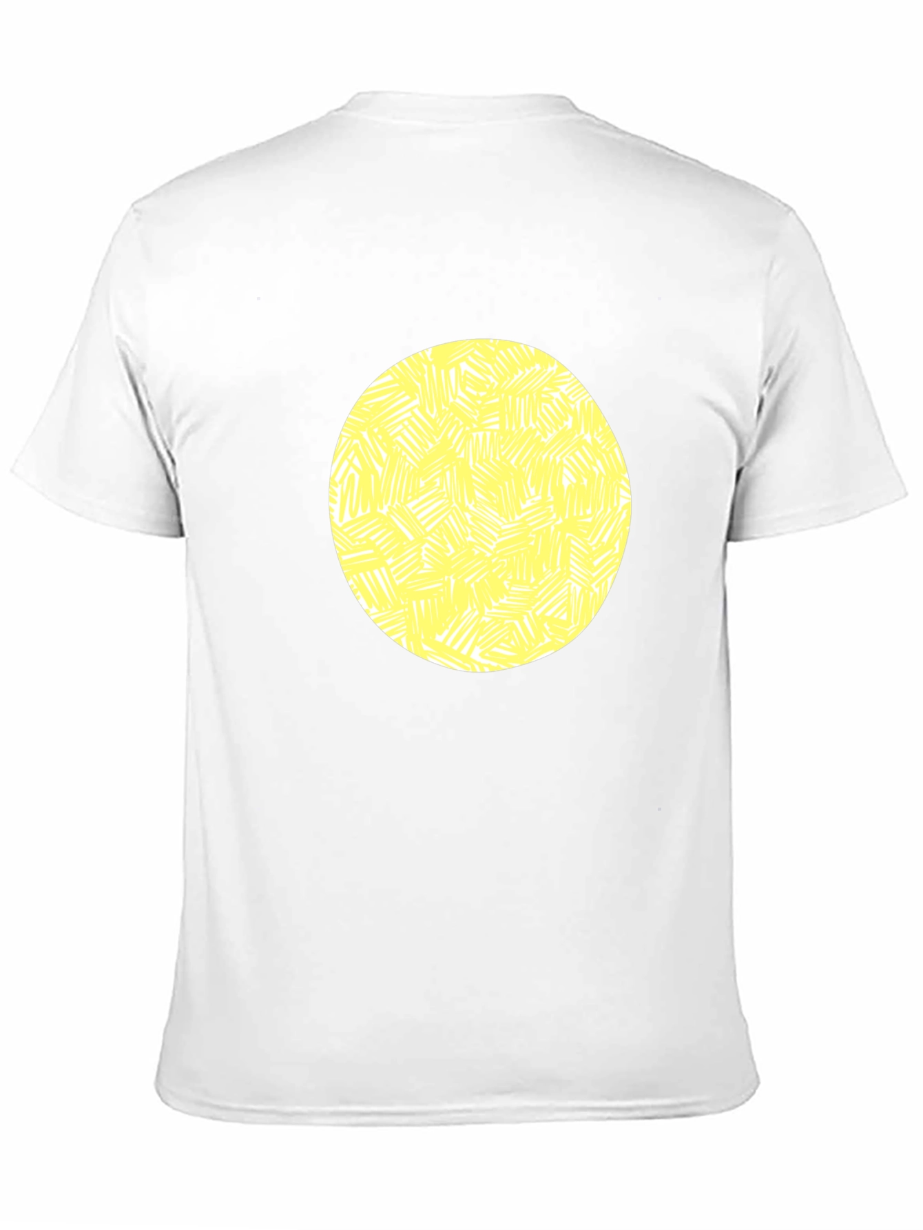 Abstract Yellow Circle Graphic Black T-Shirt