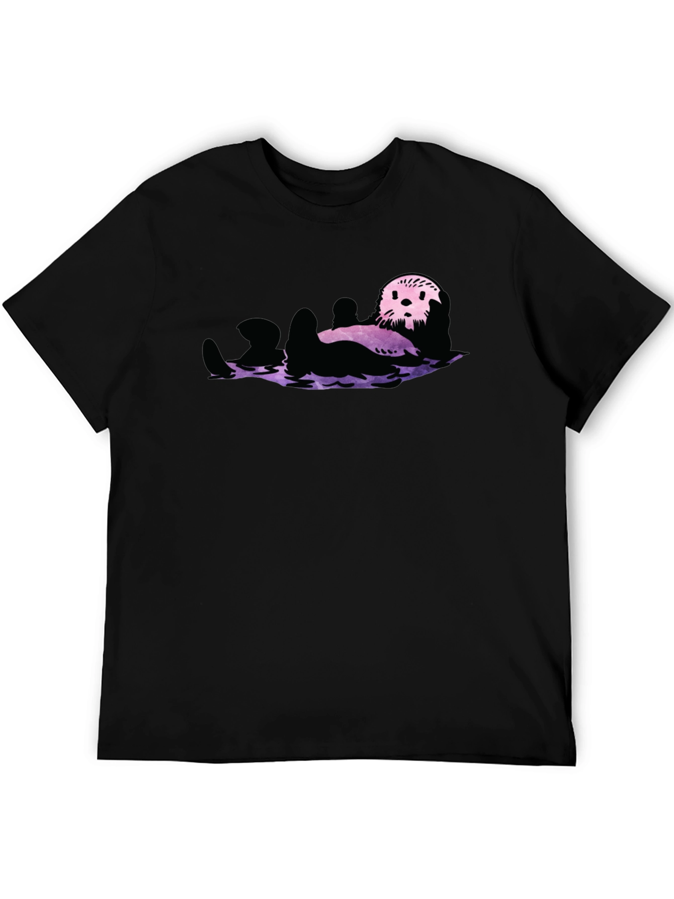 Otter Galaxy T-Shirt - Black Crew Neck