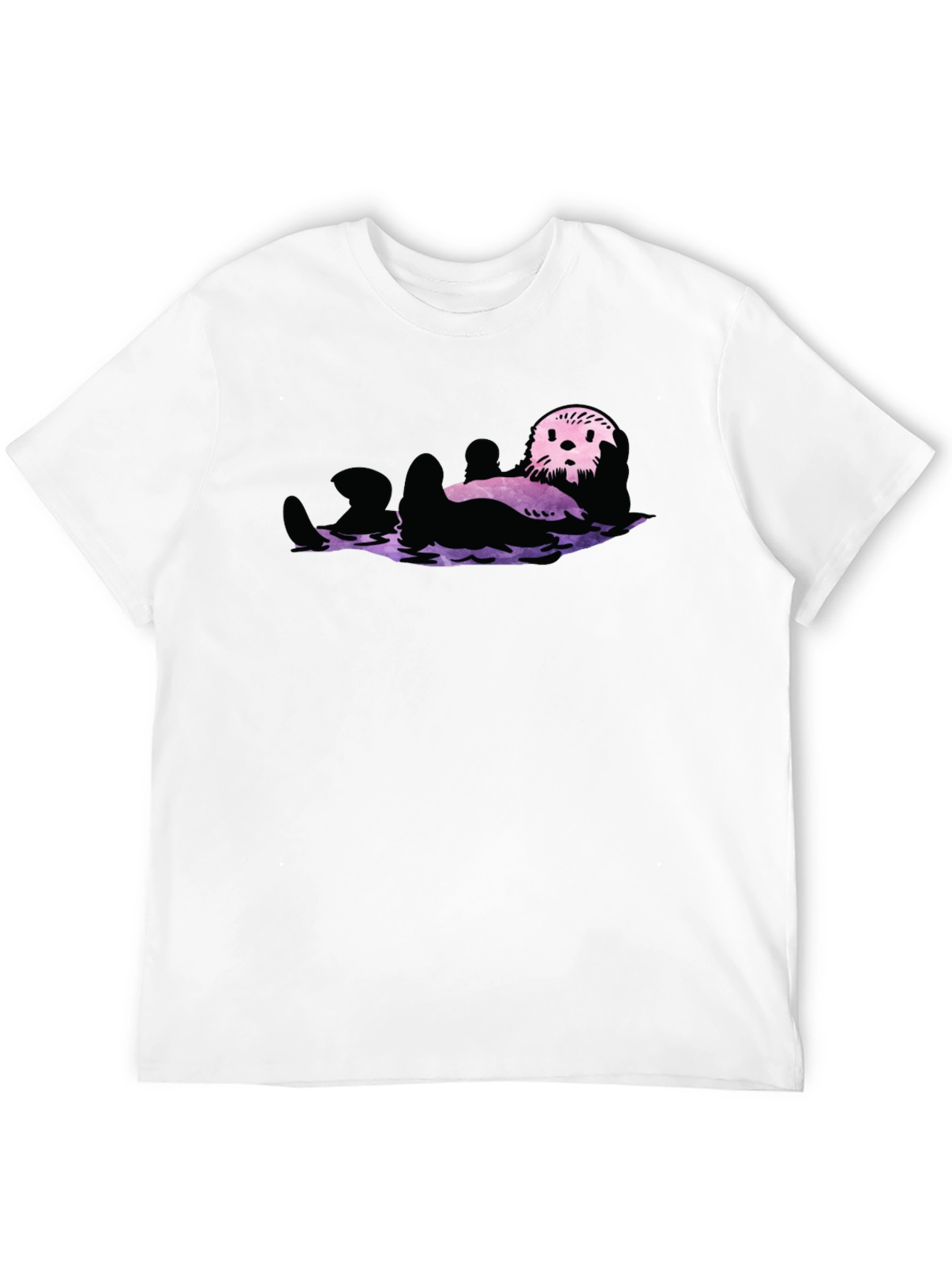 Otter Galaxy T-Shirt - Black Crew Neck
