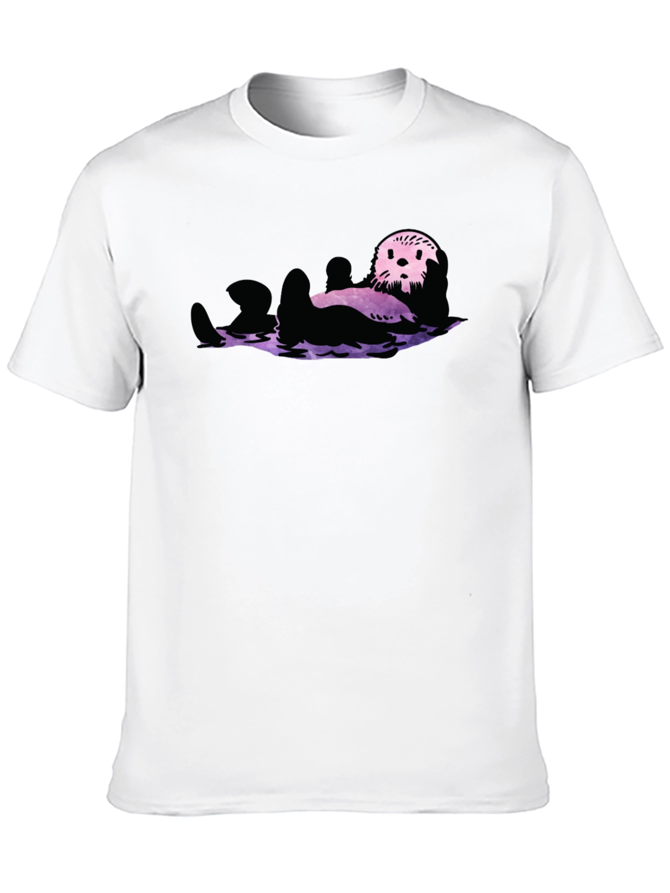 Otter Galaxy T-Shirt - Black Crew Neck