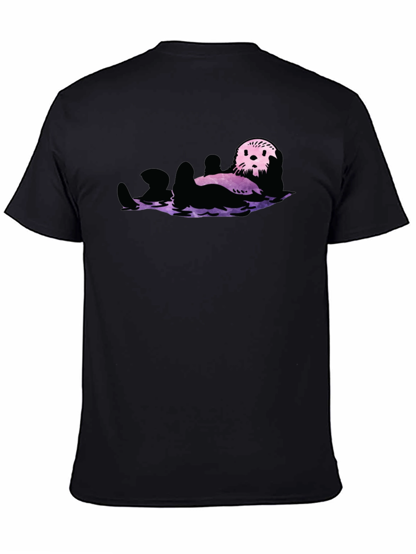 Otter Galaxy T-Shirt - Black Crew Neck
