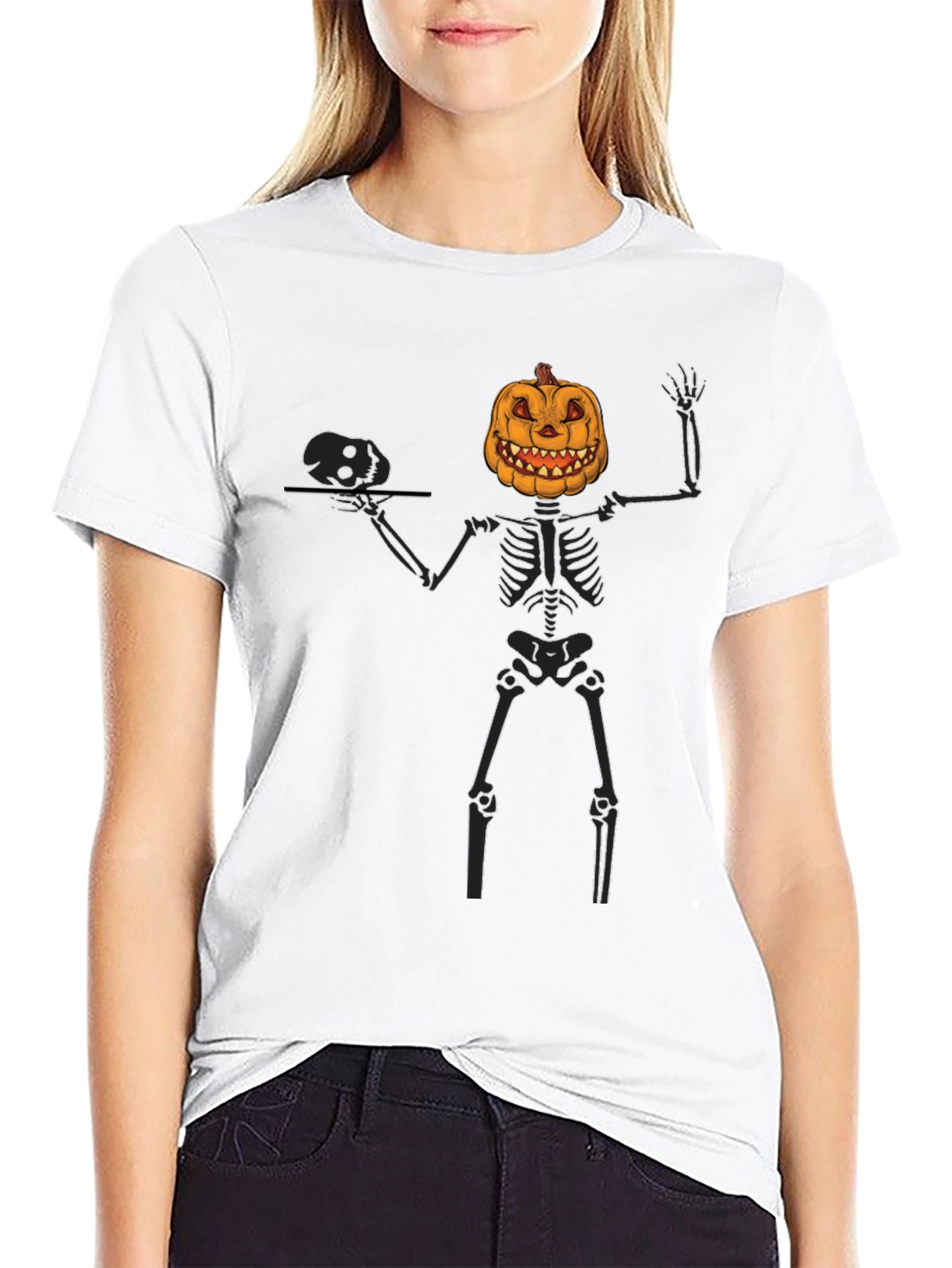 Pumpkin Skeleton Halloween T-Shirt