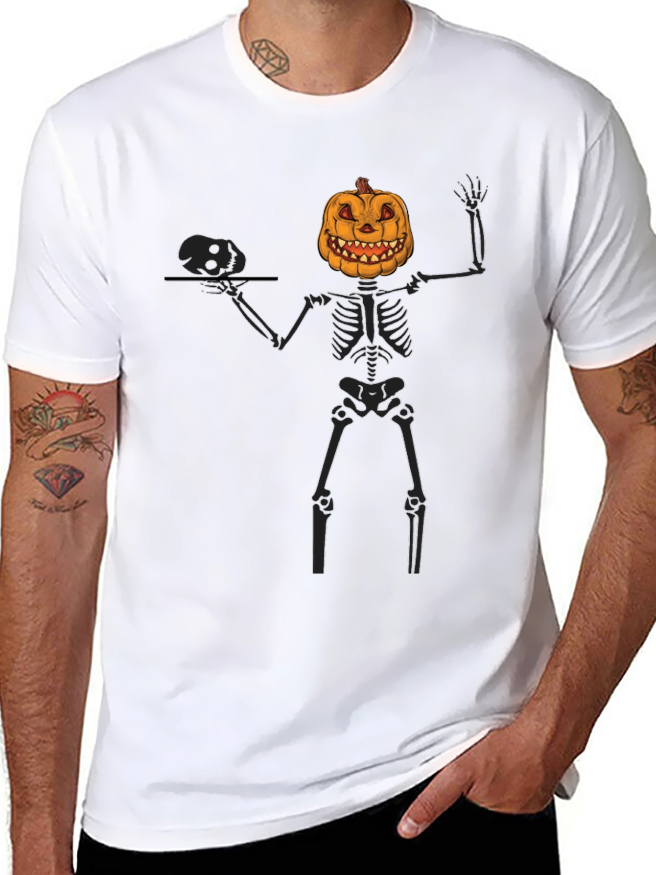 Pumpkin Skeleton Halloween T-Shirt