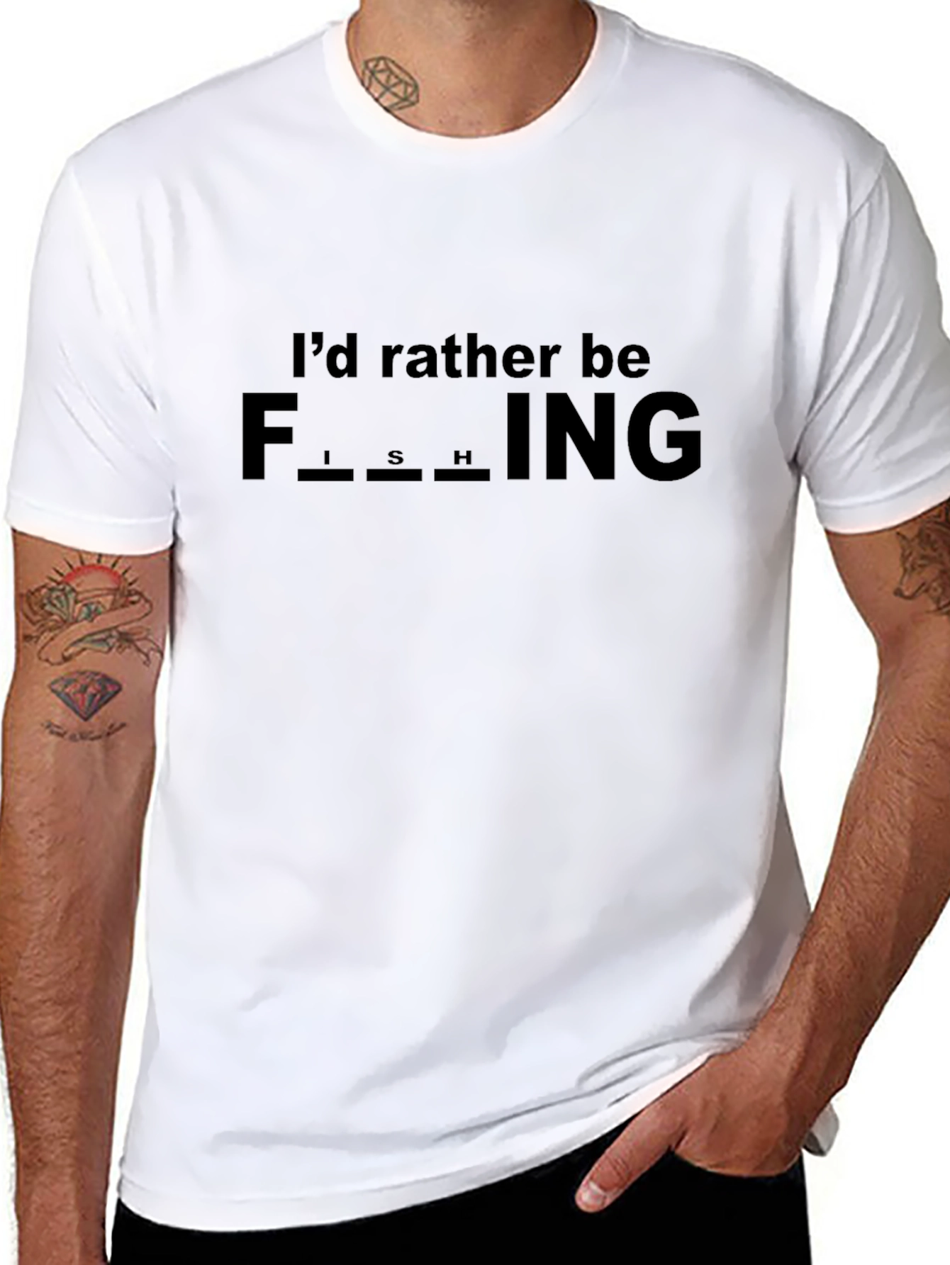 Id Rather Be Fishing Black Graphic Tee