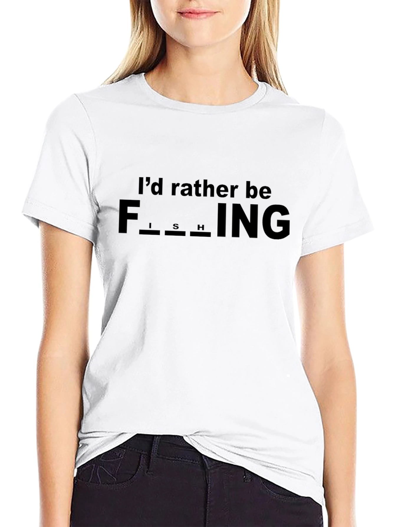 Id Rather Be Fishing Black Graphic Tee