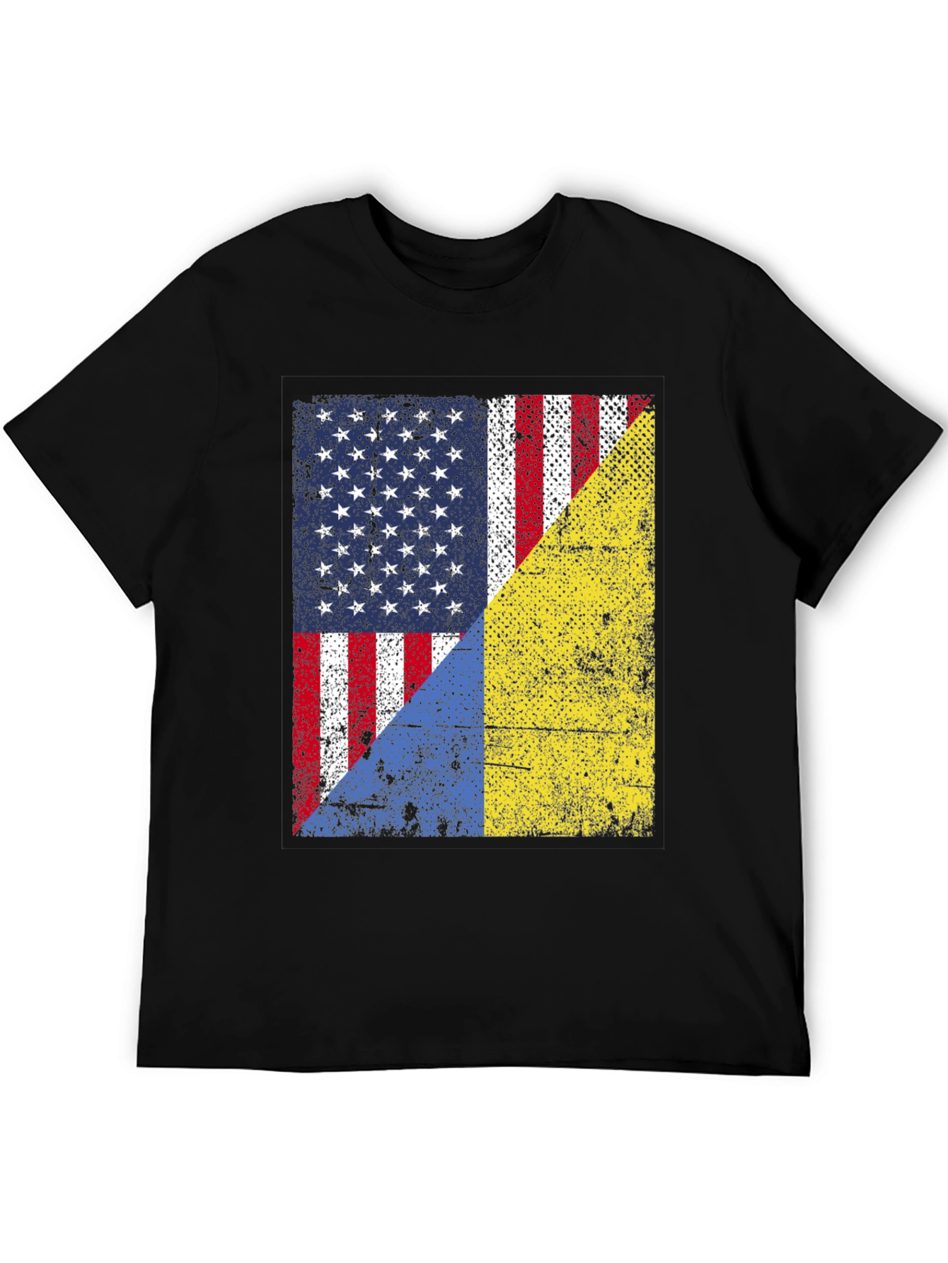 USA & Ukraine Flag Graphic T-Shirt