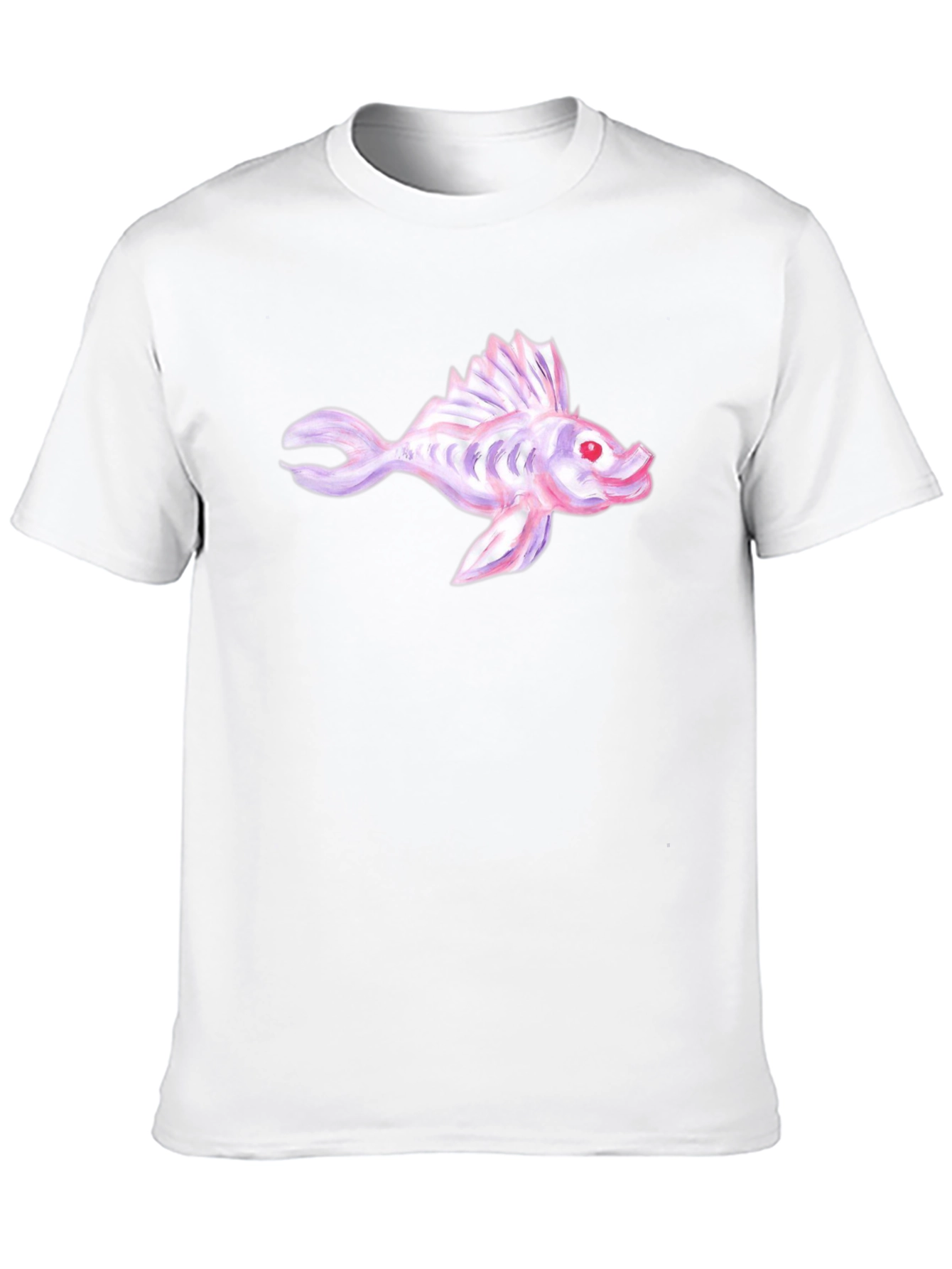 Fish Graphic Tee - Unique Design Black Cotton T-Shirt