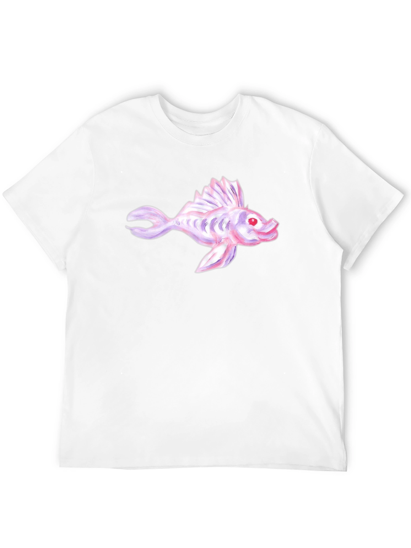 Fish Graphic Tee - Unique Design Black Cotton T-Shirt