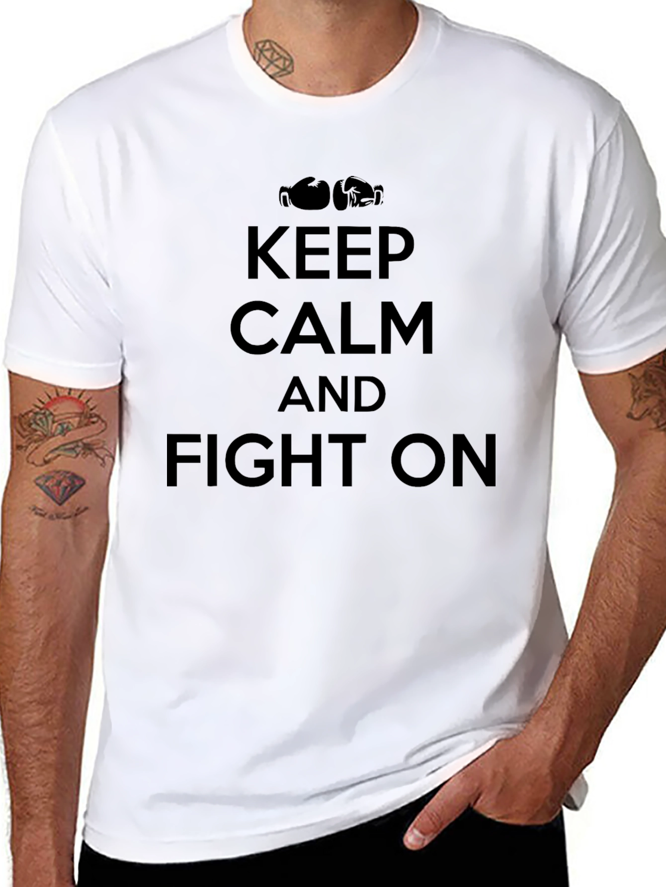 Keep Calm and Fight On Graphic T-Shirt