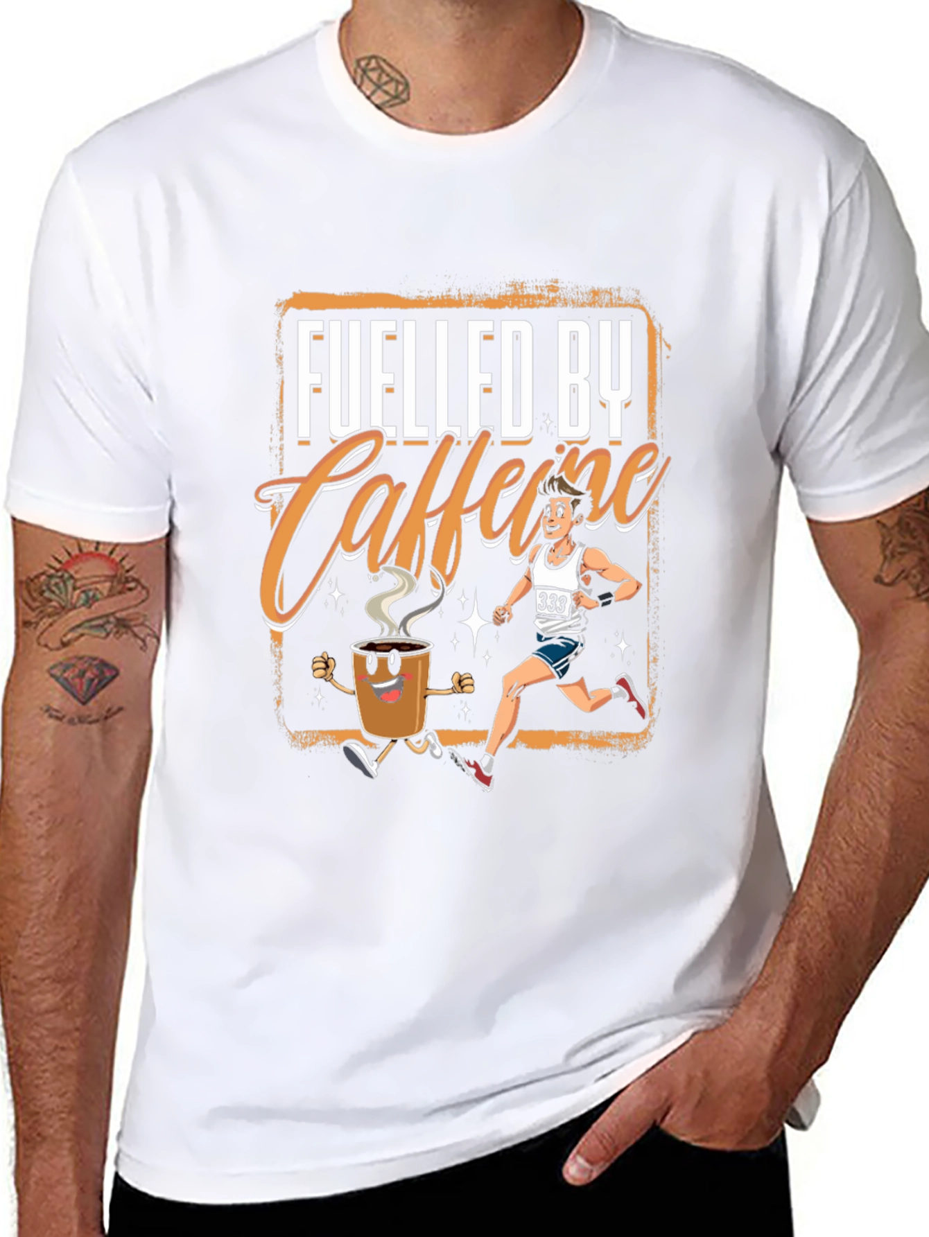 Fueled By Caffeine Running Graphic T-Shirt