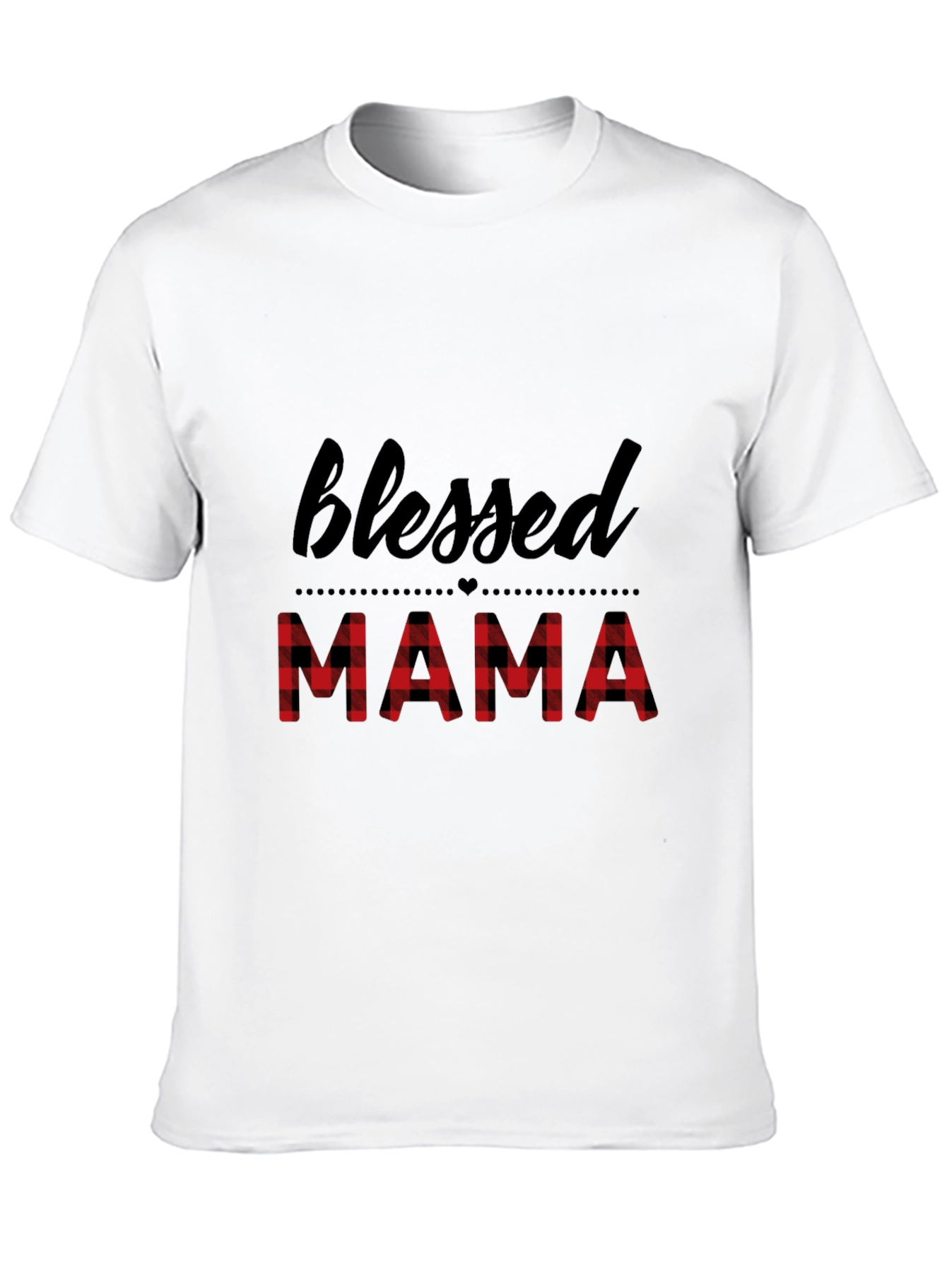 Blessed Mama Plaid Graphic Tee