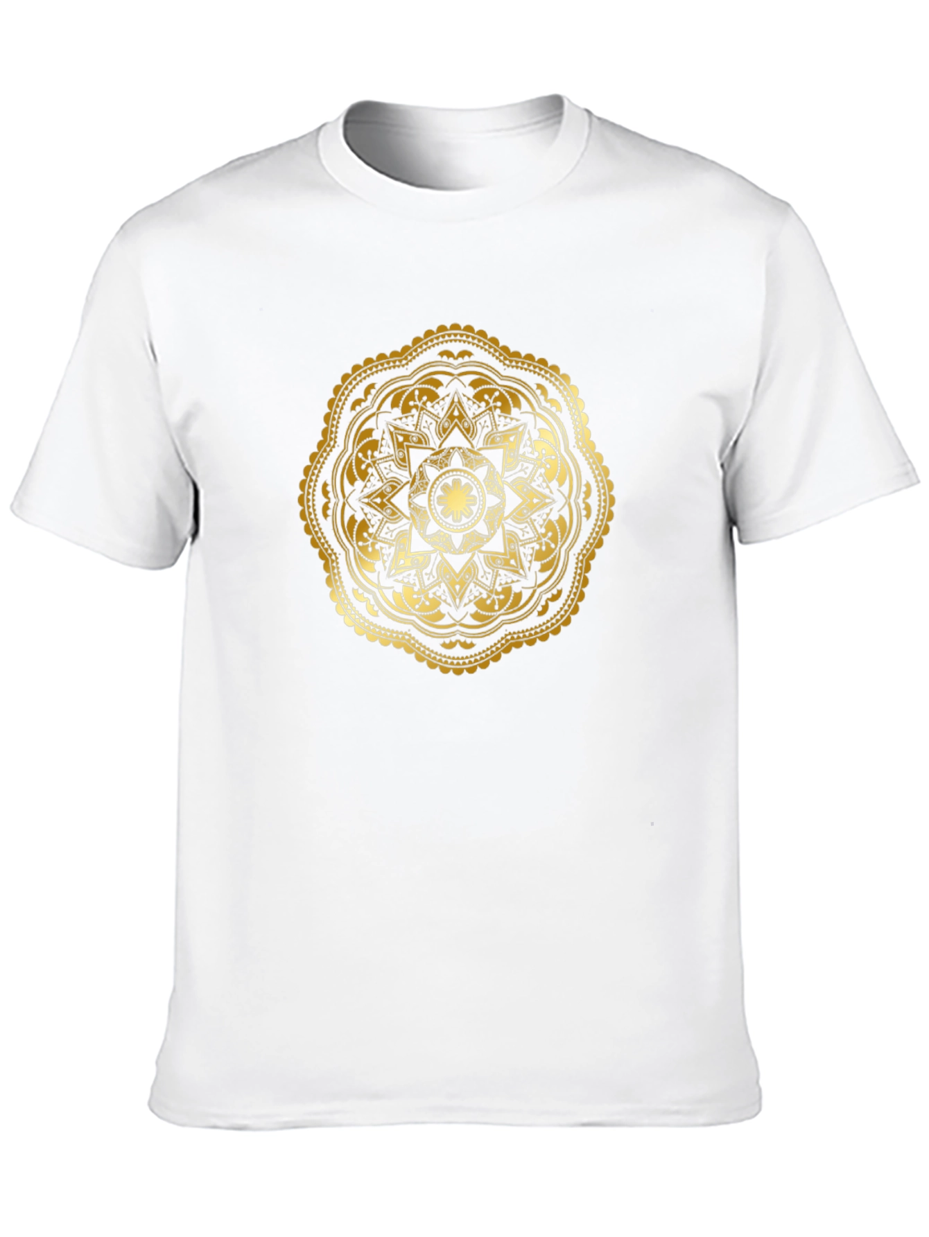 Gold Mandala Graphic Black T-Shirt