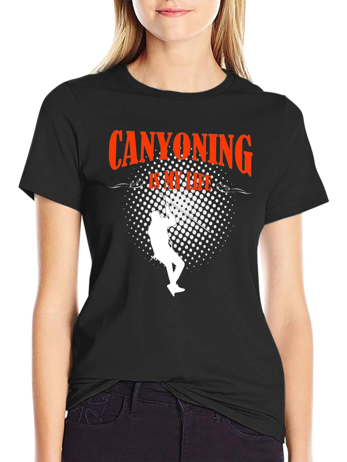 Canyoning Is My Life Black Graphic Tee