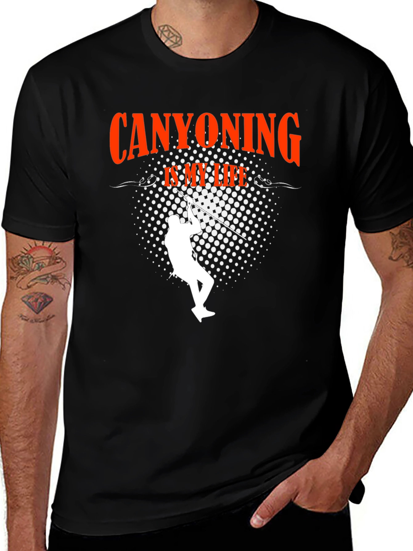 Canyoning Is My Life Black Graphic Tee