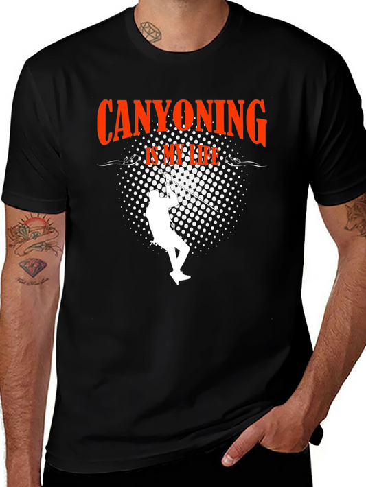 Canyoning Is My Life Black Graphic Tee