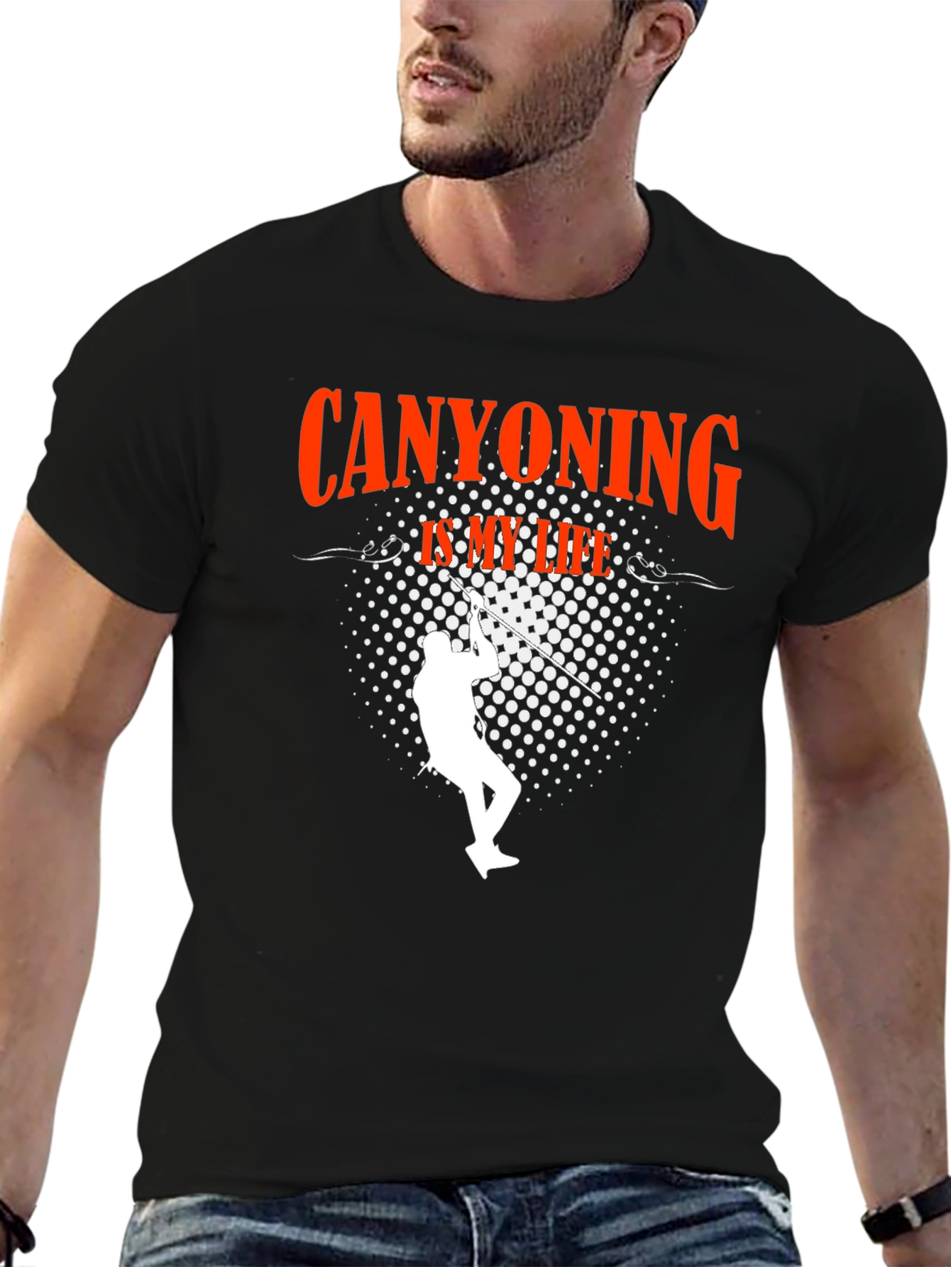 Canyoning Is My Life Black Graphic Tee