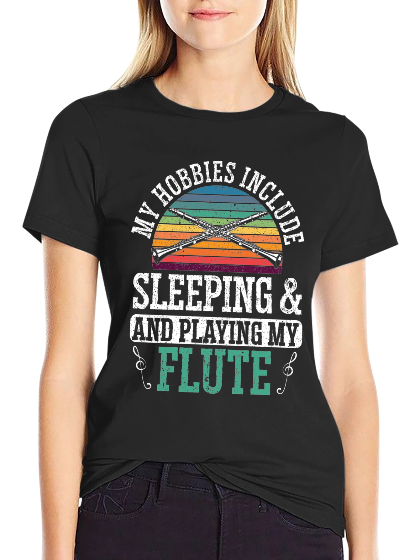 Flute Player Hobbies Graphic T-Shirt