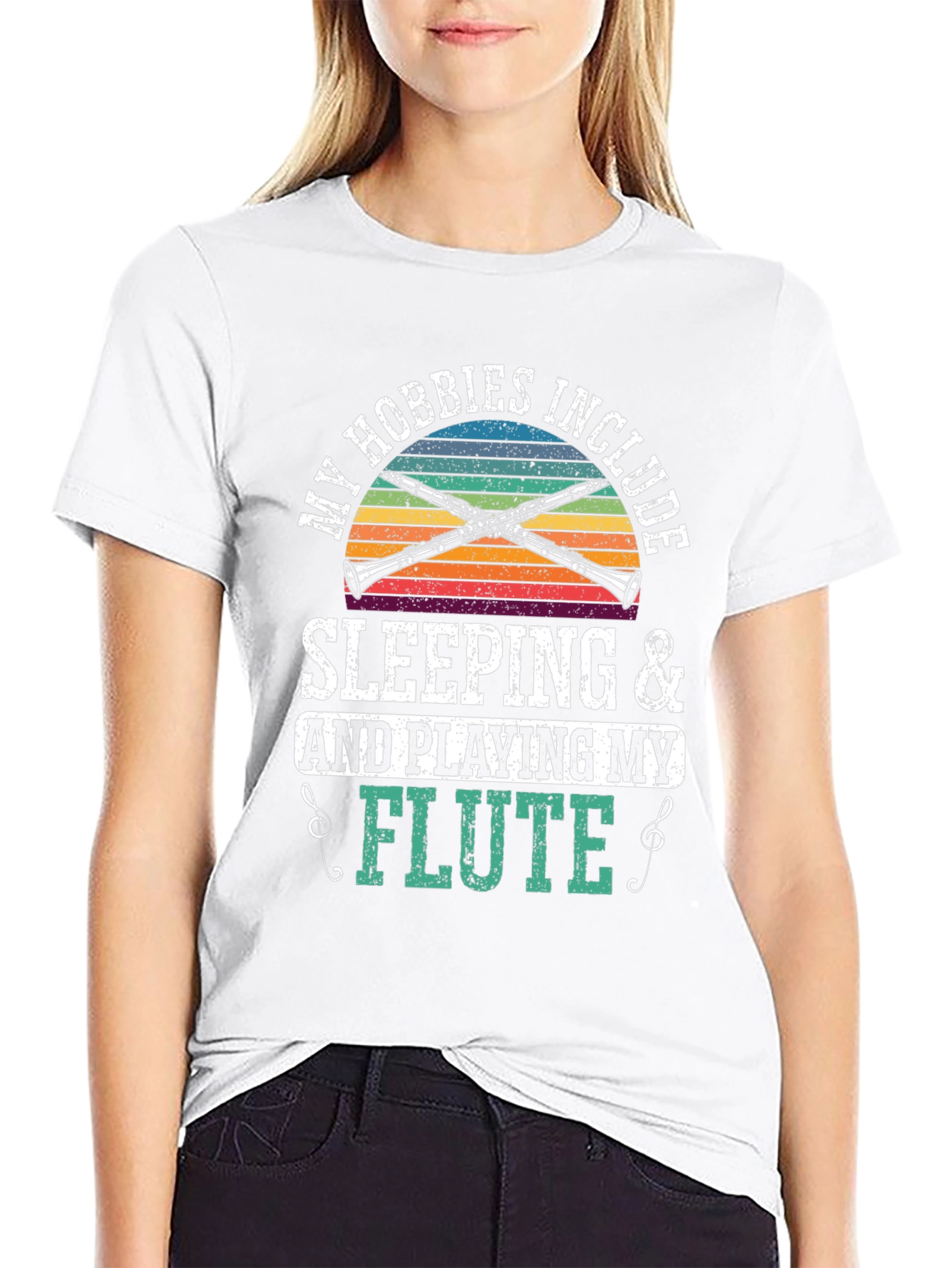 Flute Player Hobbies Graphic T-Shirt