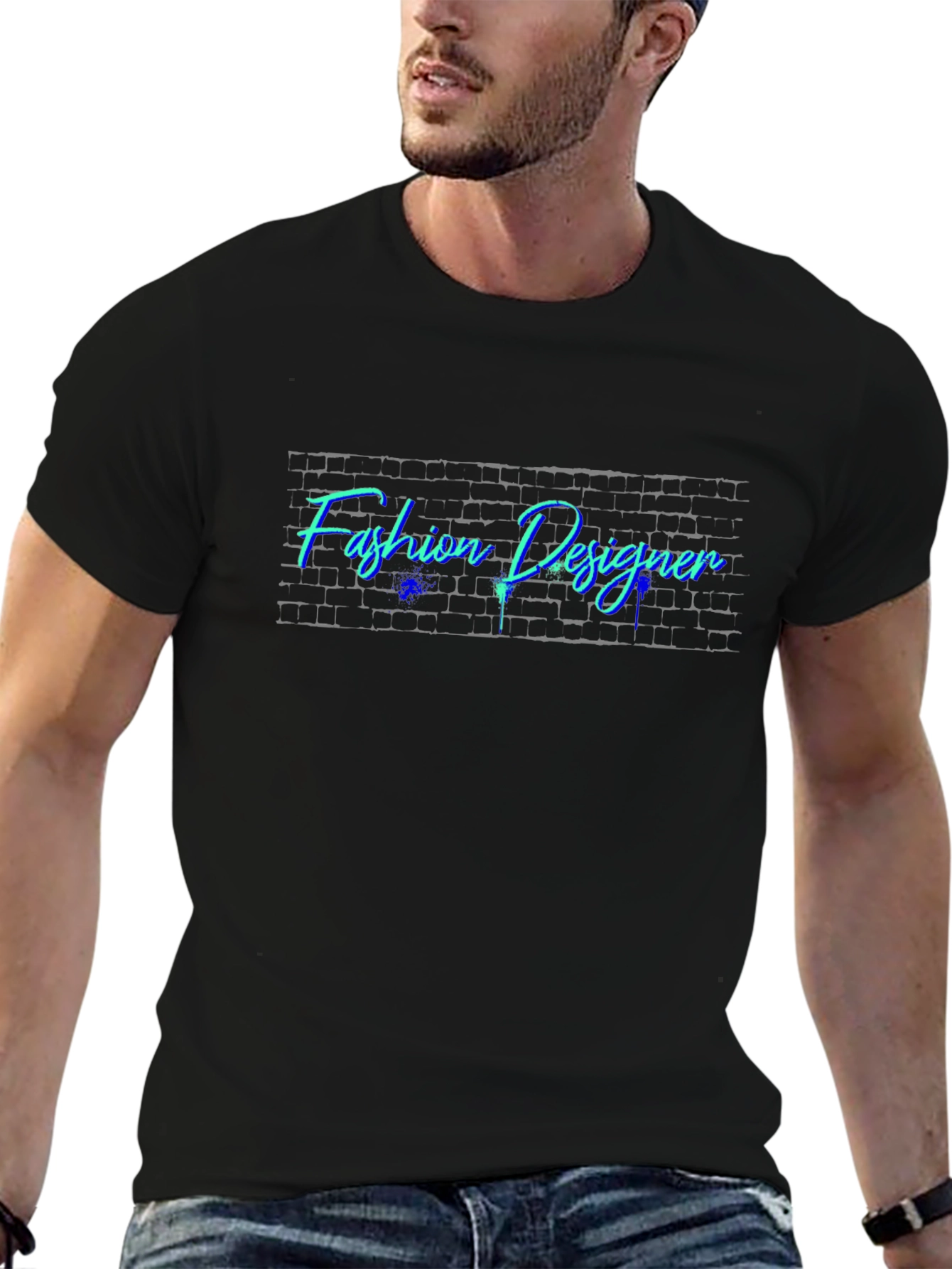 Fashion Designer Graphic Black T-Shirt