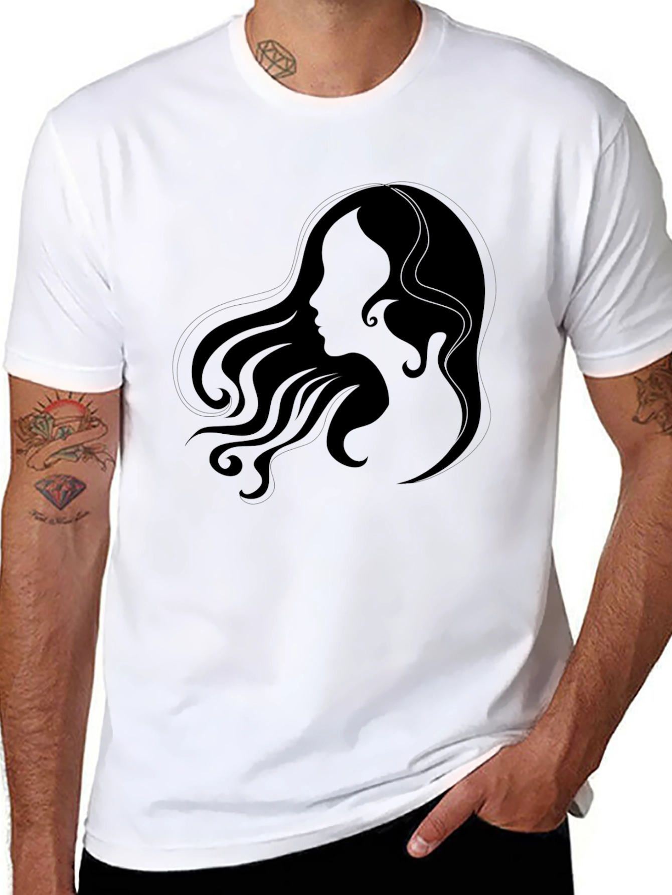 Elegant Silhouette Graphic Tee - Unisex Black T-Shirt
