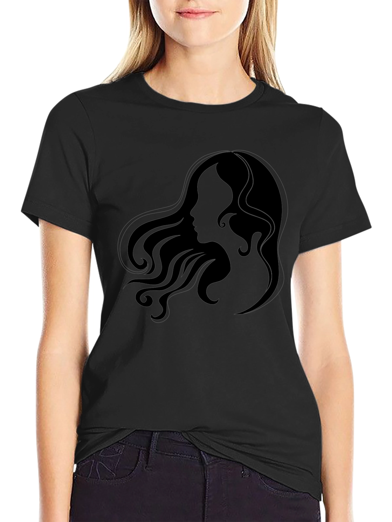 Elegant Silhouette Graphic Tee - Unisex Black T-Shirt