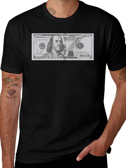 Black Graphic Tee - $100 Bill Design