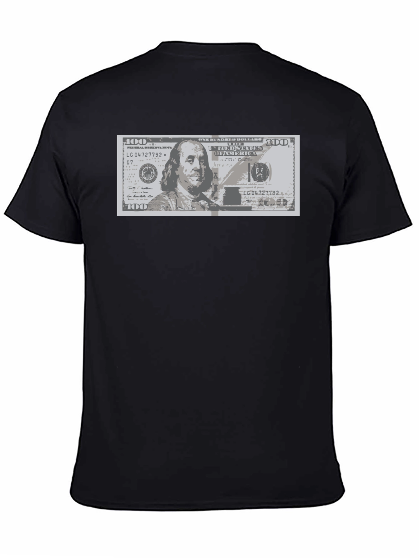 Black Graphic Tee - $100 Bill Design
